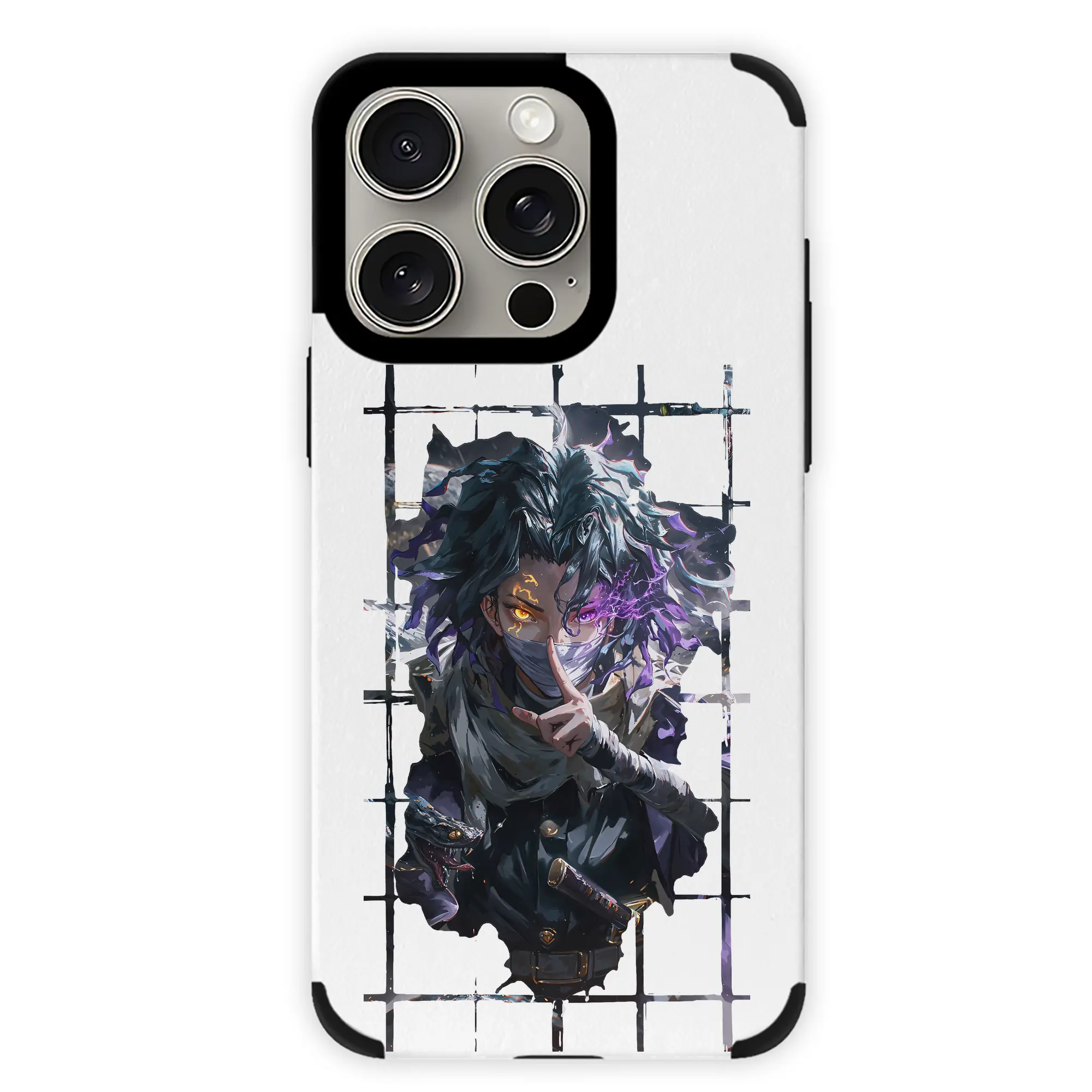 鬼滅の刃 グッズ,伊黒 小芭内 - IPhone15ProMax対応 ・ PUレザースマホケース ・ 耐衝撃 ・ 黄変防止 ・ 360度全面保護 ・ 柔らか手触り ・ 3D立体ボタン