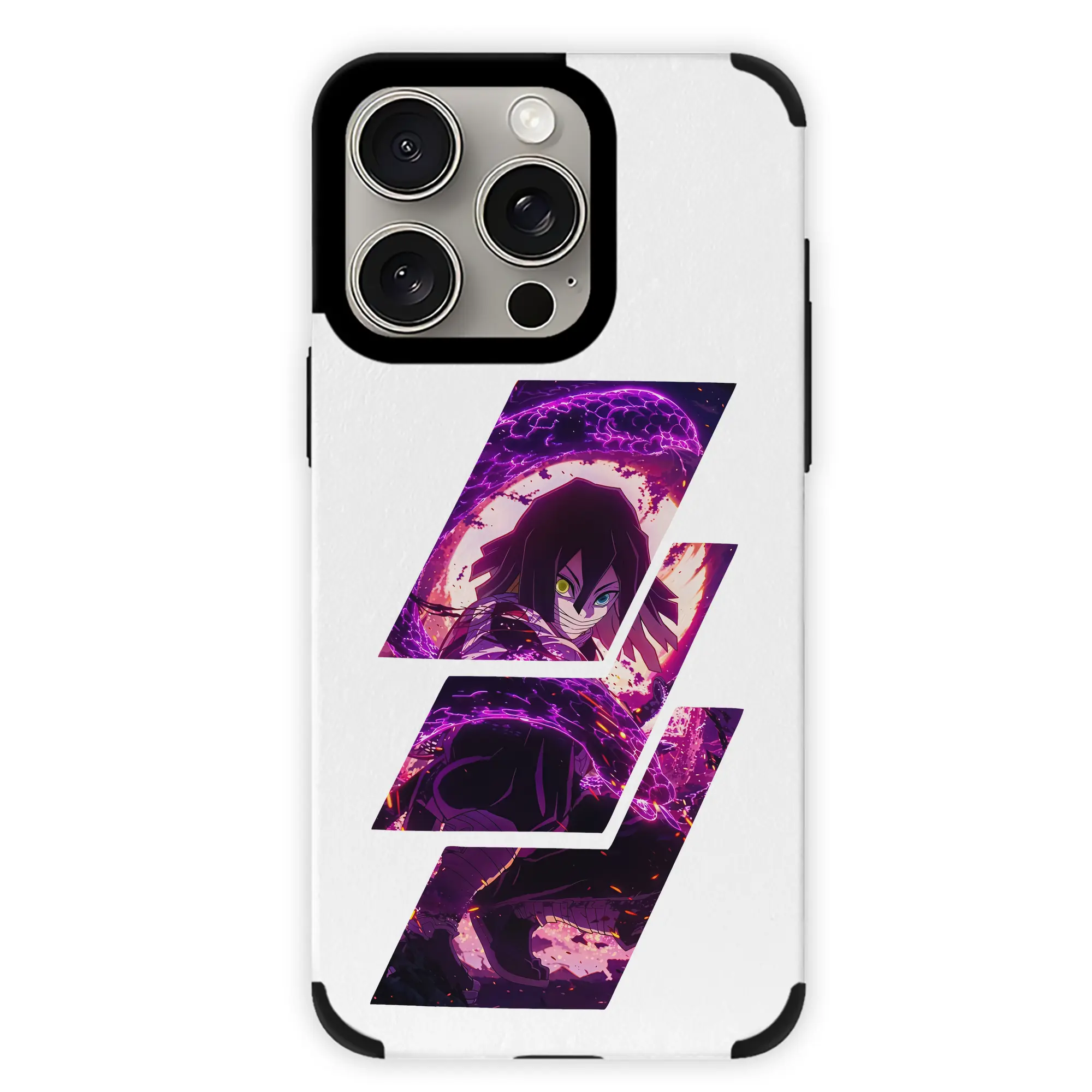 鬼滅の刃 グッズ,伊黒 小芭内 - IPhone15ProMax対応 ・ PUレザースマホケース ・ 耐衝撃 ・ 黄変防止 ・ 360度全面保護 ・ 柔らか手触り ・ 3D立体ボタン