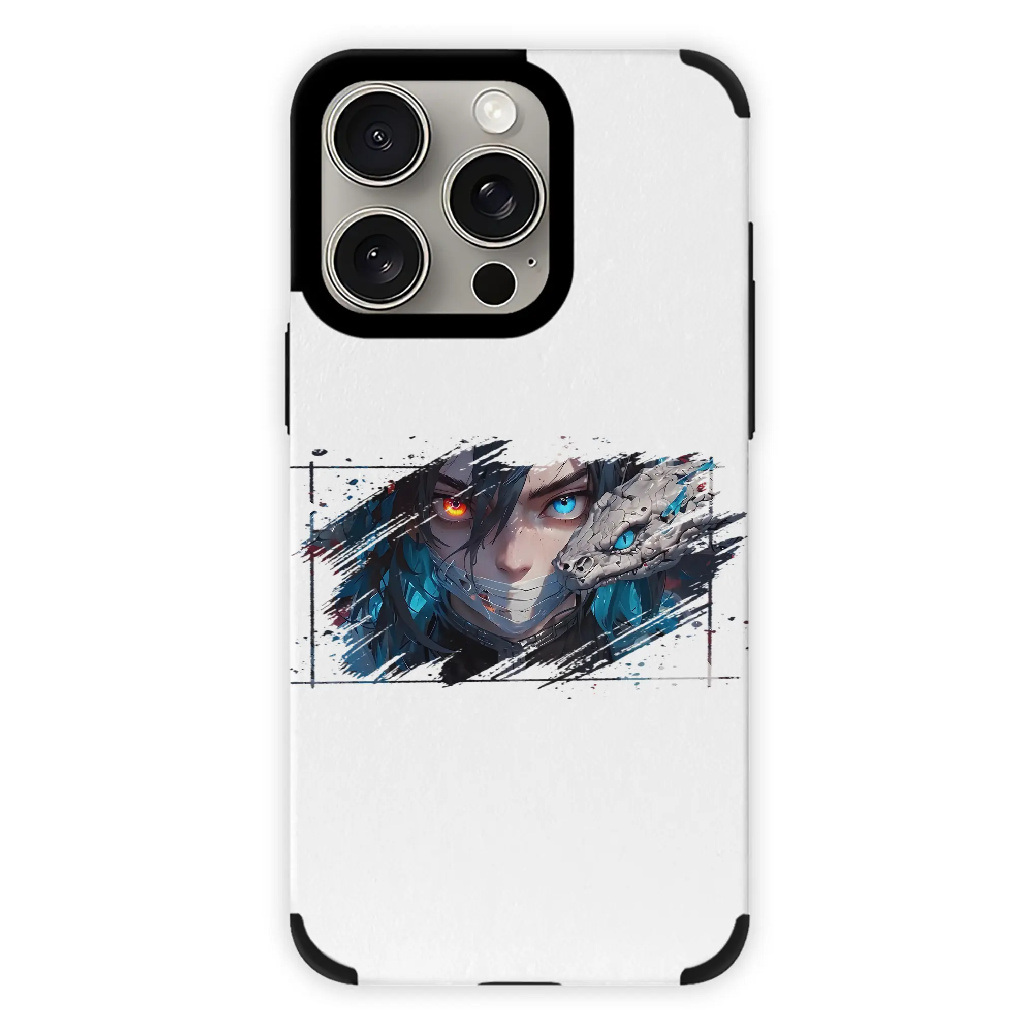 鬼滅の刃 グッズ,伊黒 小芭内 - IPhone15ProMax対応 ・ PUレザースマホケース ・ 耐衝撃 ・ 黄変防止 ・ 360度全面保護 ・ 柔らか手触り ・ 3D立体ボタン