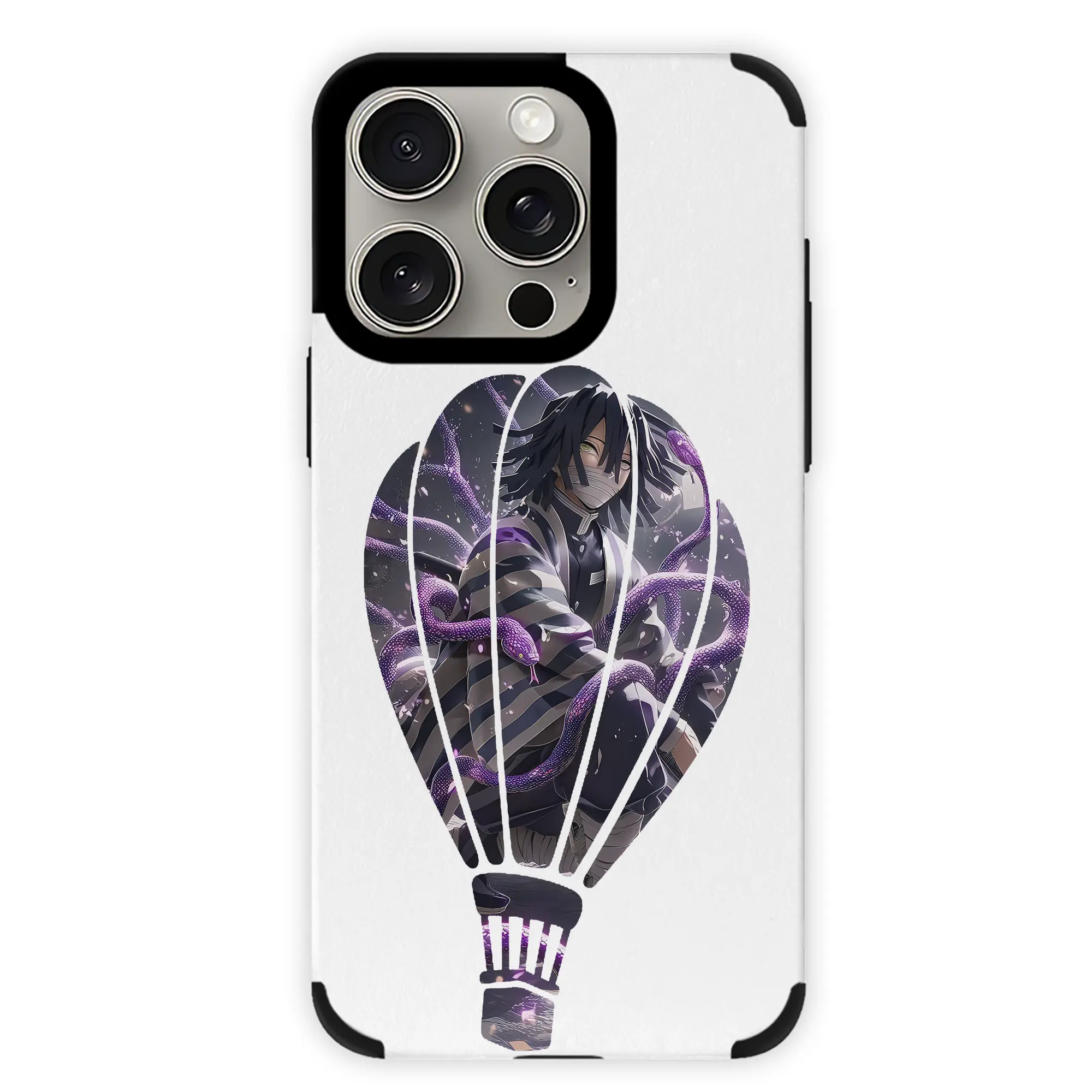 鬼滅の刃 グッズ,伊黒 小芭内 - IPhone15ProMax対応 ・ PUレザースマホケース ・ 耐衝撃 ・ 黄変防止 ・ 360度全面保護 ・ 柔らか手触り ・ 3D立体ボタン