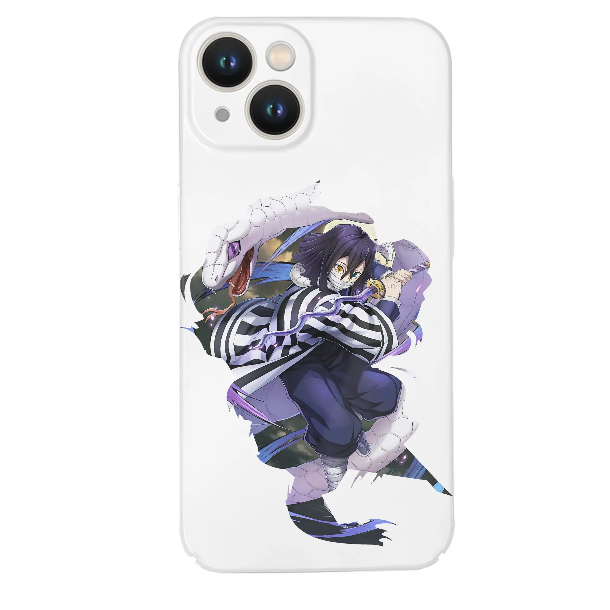 鬼滅の刃 グッズ,伊黒 小芭内 - IPhone 14シリーズ対応 ・ ハードケース ・ 衝撃吸収 ・ 360度密着 ・ カメラ保護 ・ 高品質プラスチック ・ 快適操作