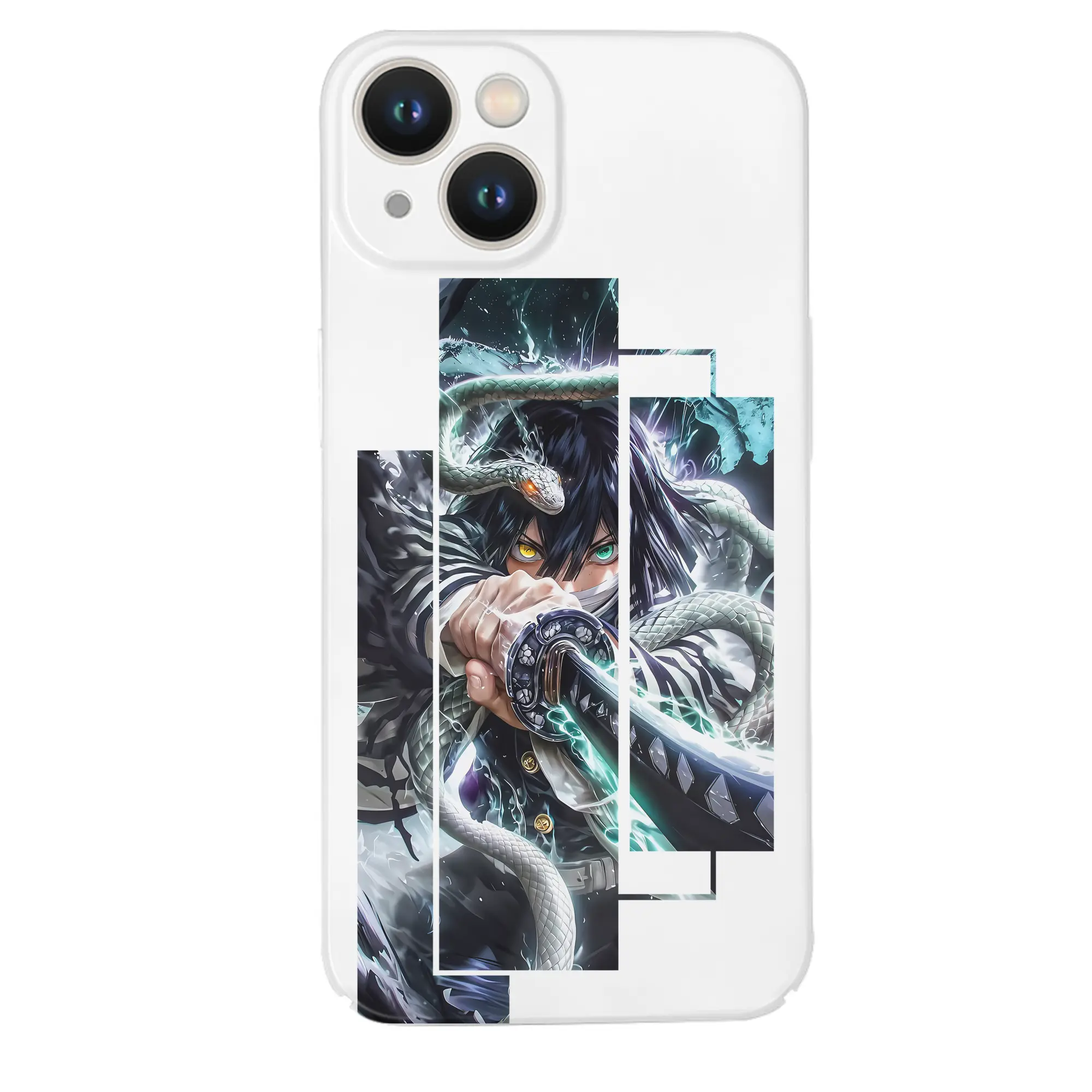 鬼滅の刃 グッズ,伊黒 小芭内 - IPhone 14シリーズ対応 ・ ハードケース ・ 衝撃吸収 ・ 360度密着 ・ カメラ保護 ・ 高品質プラスチック ・ 快適操作