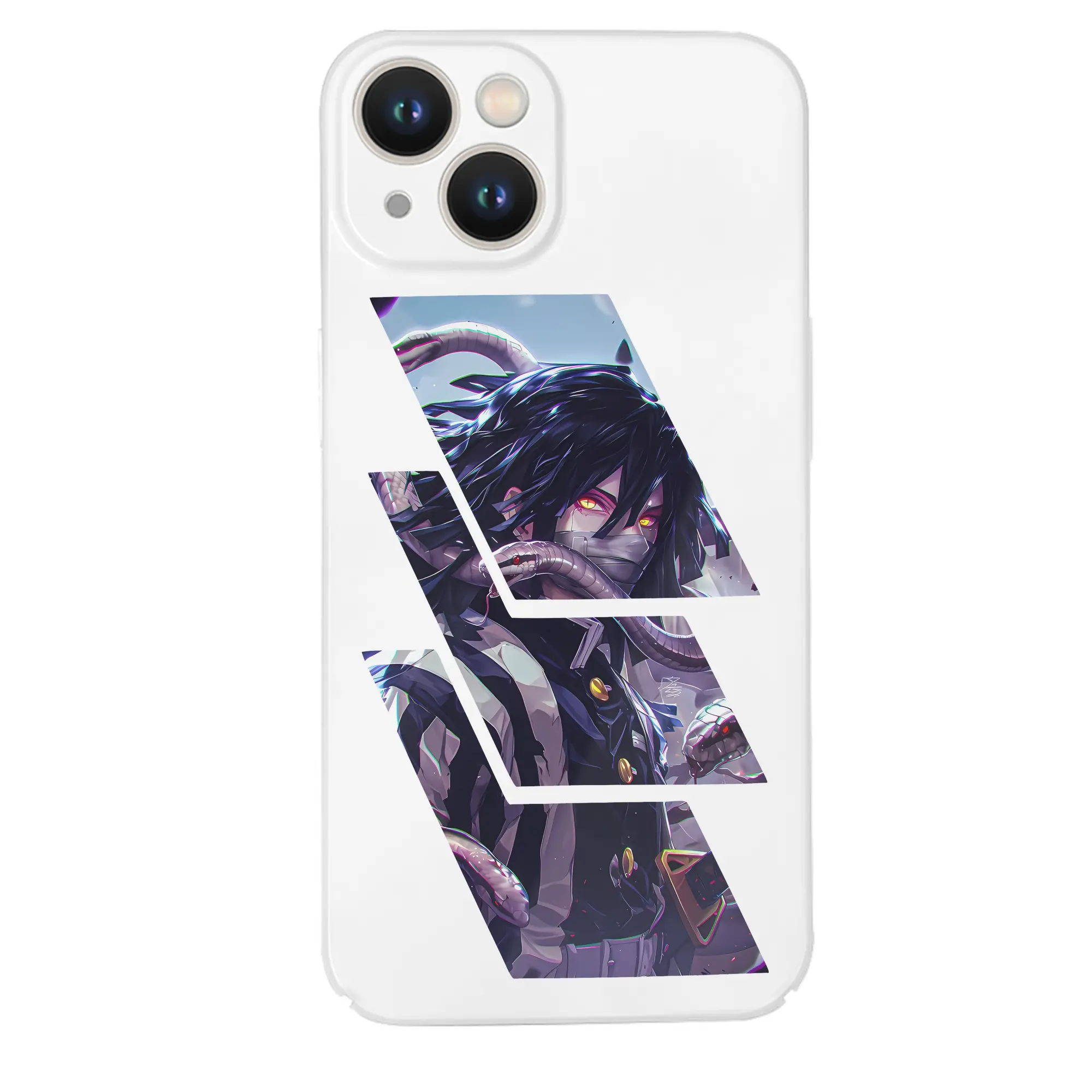 鬼滅の刃 グッズ,伊黒 小芭内 - IPhone 14シリーズ対応 ・ ハードケース ・ 衝撃吸収 ・ 360度密着 ・ カメラ保護 ・ 高品質プラスチック ・ 快適操作