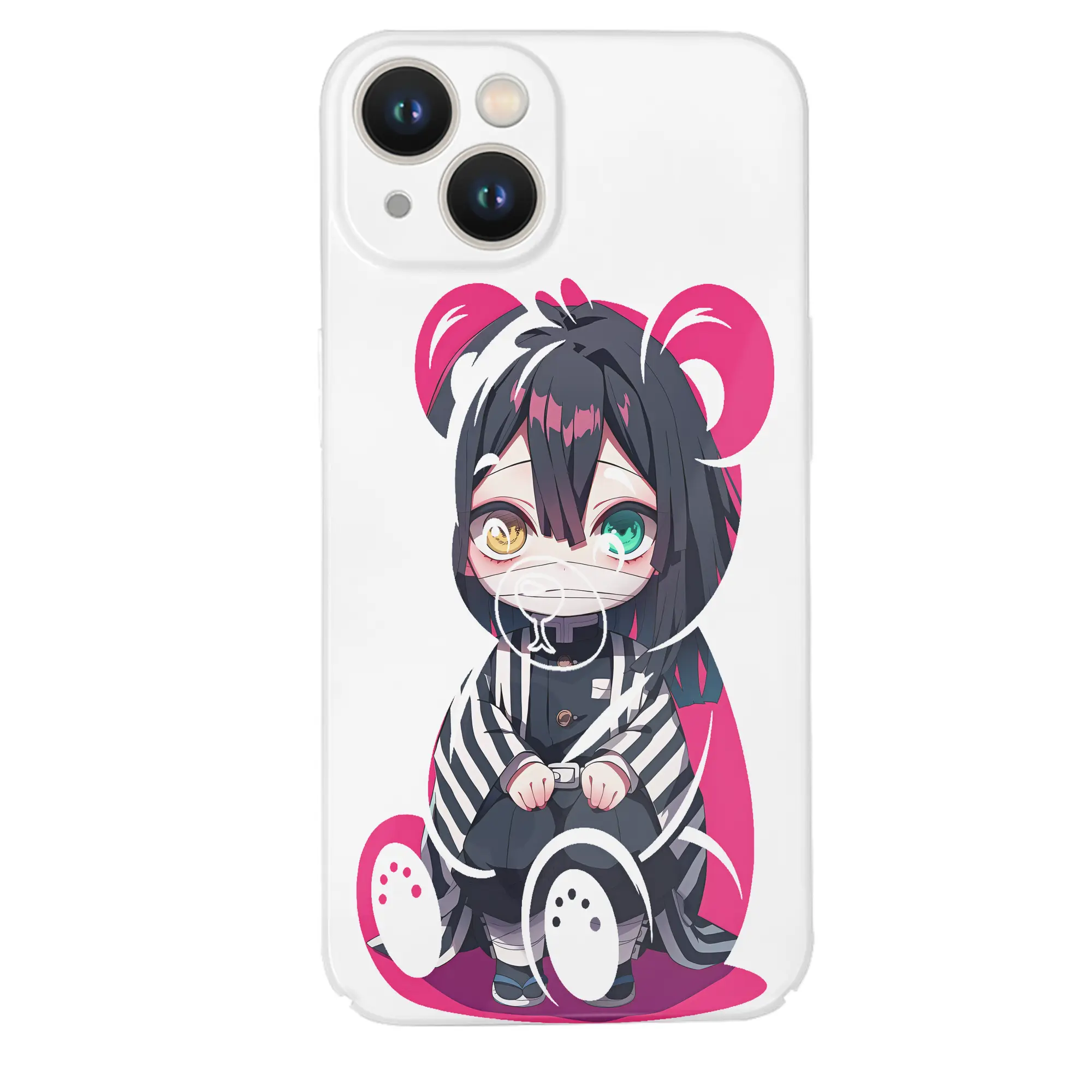 鬼滅の刃 グッズ,伊黒 小芭内 - IPhone 14シリーズ対応 ・ ハードケース ・ 衝撃吸収 ・ 360度密着 ・ カメラ保護 ・ 高品質プラスチック ・ 快適操作