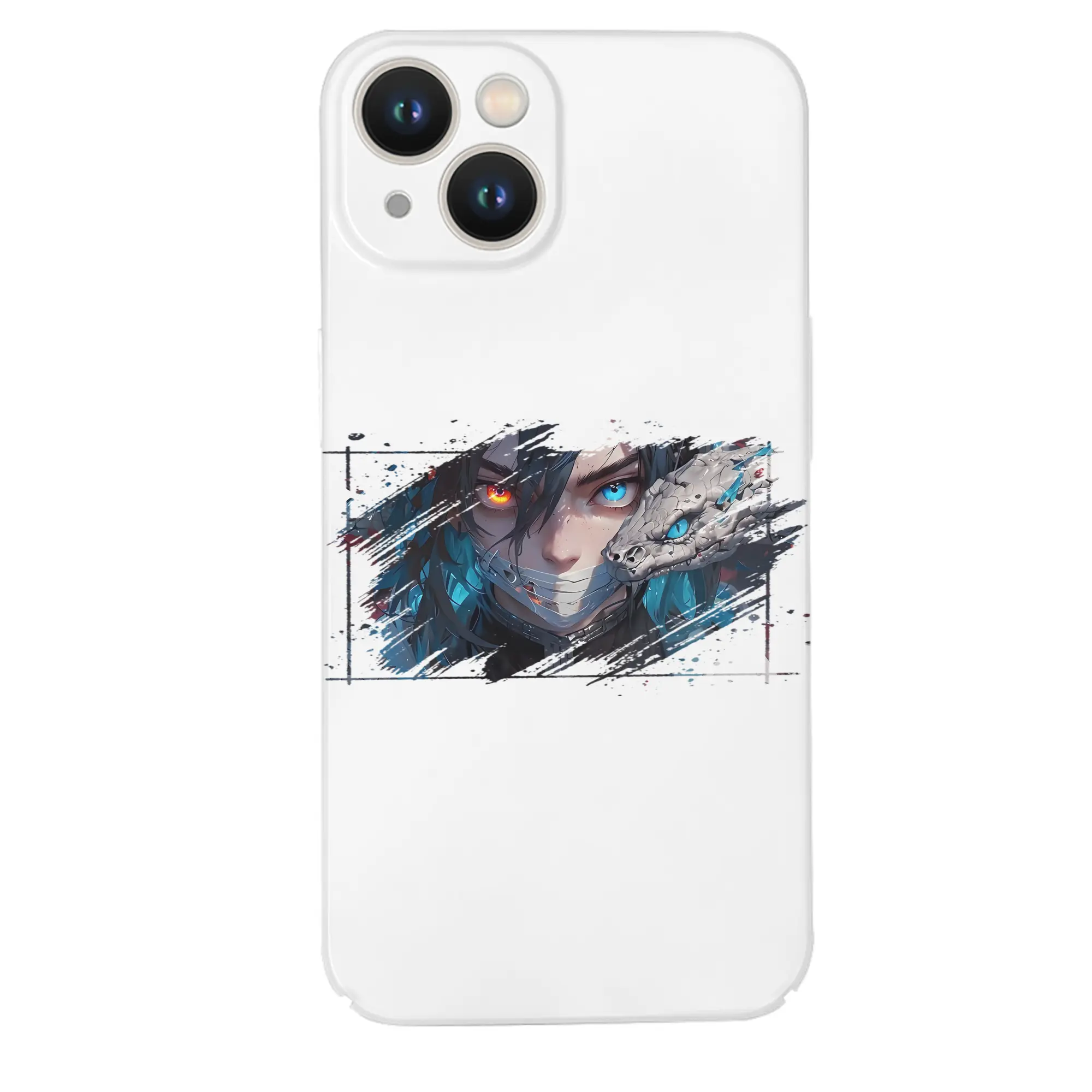 鬼滅の刃 グッズ,伊黒 小芭内 - IPhone 14シリーズ対応 ・ ハードケース ・ 衝撃吸収 ・ 360度密着 ・ カメラ保護 ・ 高品質プラスチック ・ 快適操作