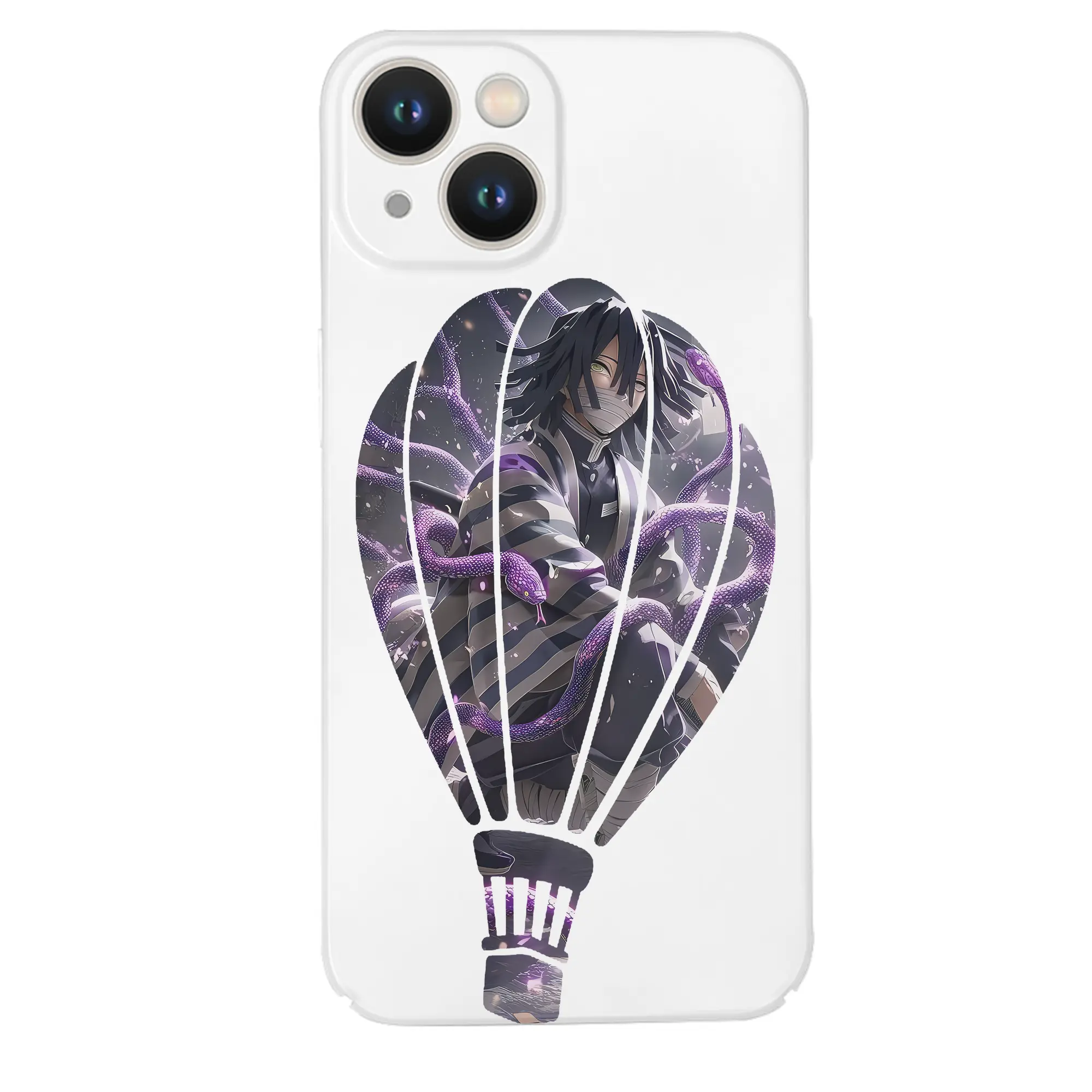 鬼滅の刃 グッズ,伊黒 小芭内 - IPhone 14シリーズ対応 ・ ハードケース ・ 衝撃吸収 ・ 360度密着 ・ カメラ保護 ・ 高品質プラスチック ・ 快適操作