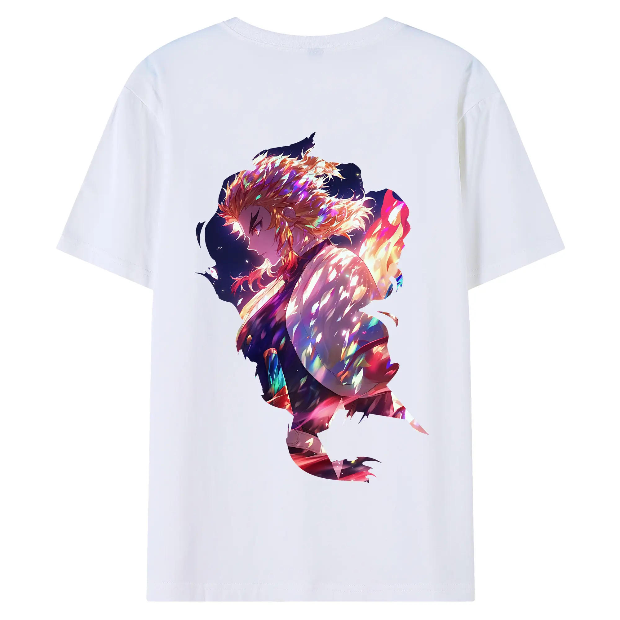 鬼滅の刃 グッズ,煉獄 杏寿郎 - 綿100％ 半袖Tシャツ ・ バックプリント ・ 快適 通気性 ・ 日常使い 散歩 スポーツ用