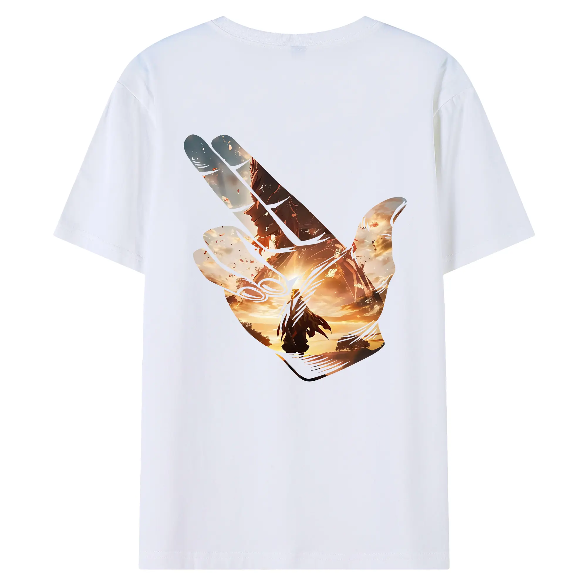 鬼滅の刃 グッズ,煉獄 杏寿郎 - 綿100％ 半袖Tシャツ ・ バックプリント ・ 快適 通気性 ・ 日常使い 散歩 スポーツ用