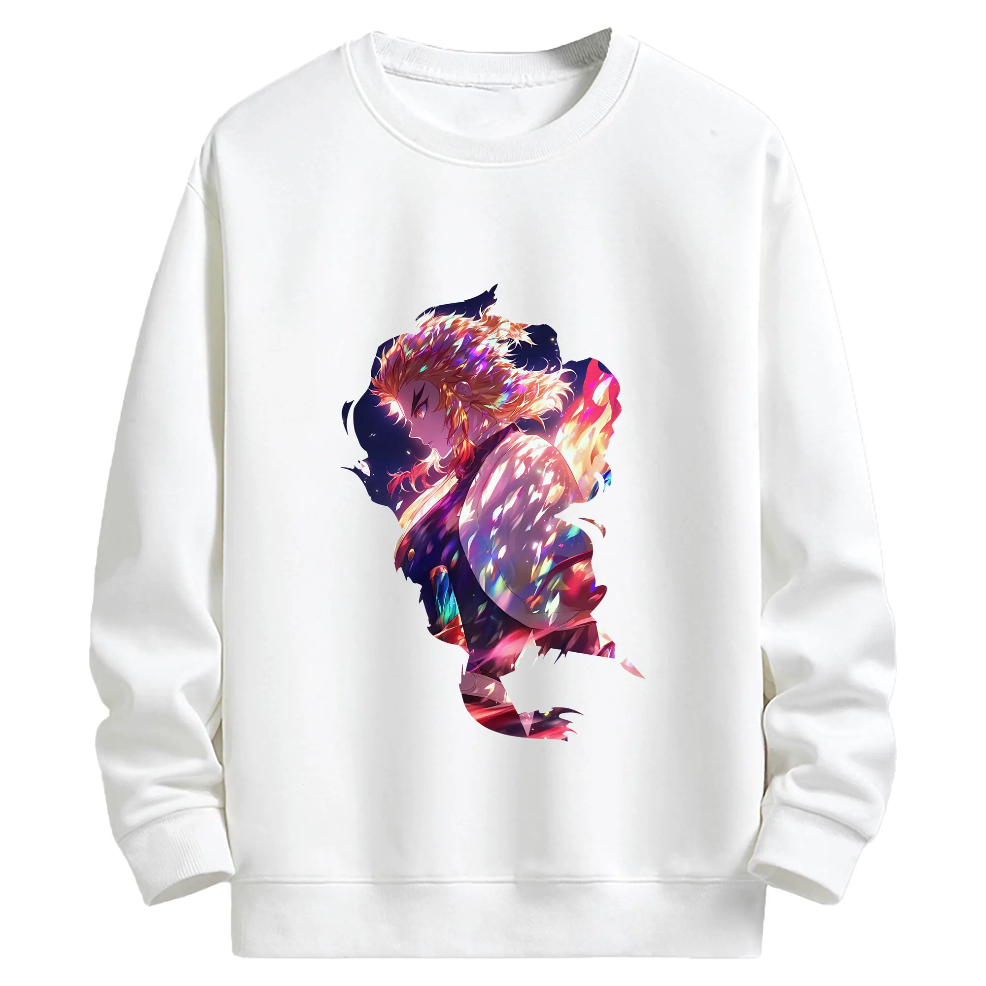 鬼滅の刃 グッズ,煉獄 杏寿郎 - 高品質 クルーネック スウェット ・ コットン59％ ポリエステル41％ ・ ユニセックス 長袖 トレーナー ・ カジュアル デイリー スポーツ 散歩用