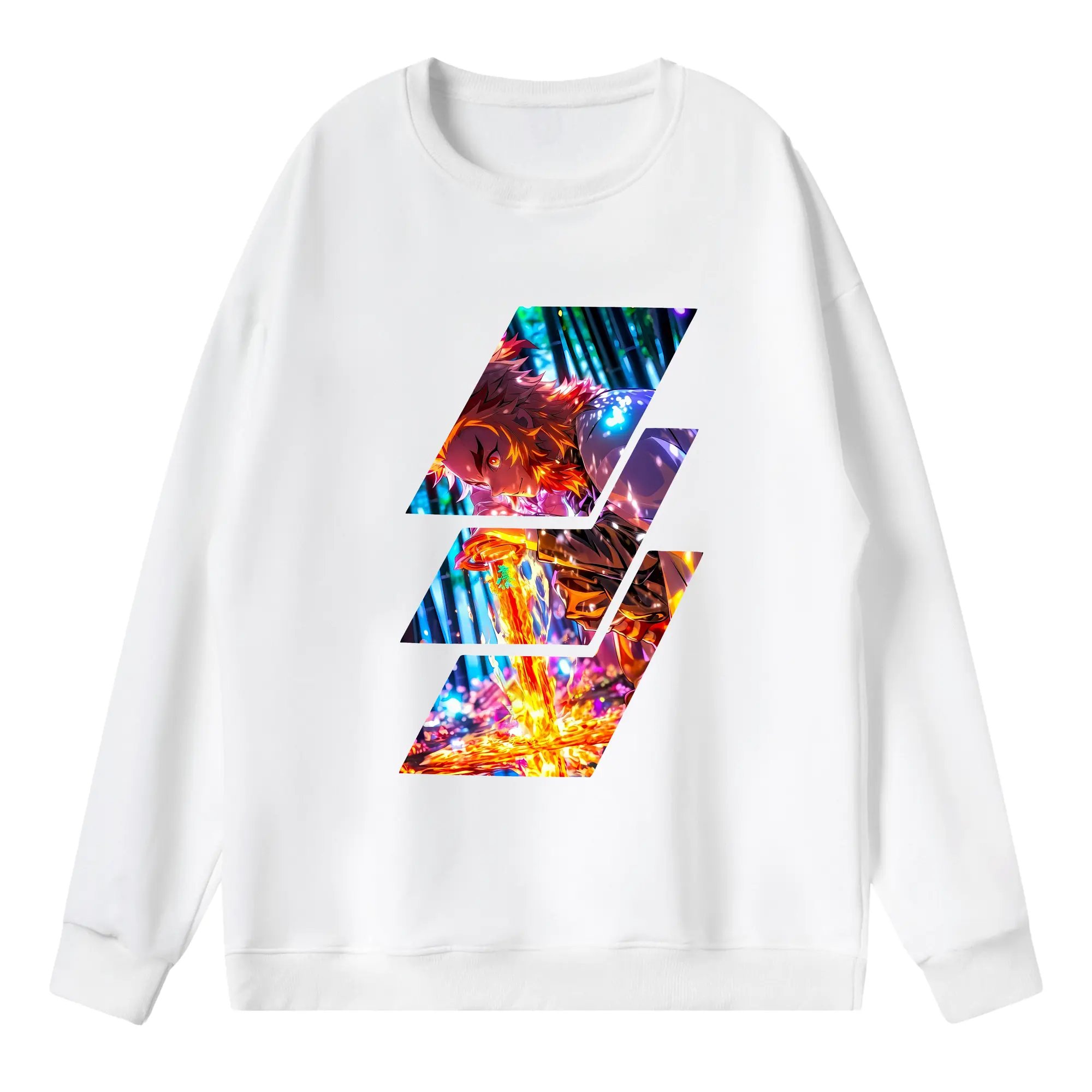 鬼滅の刃 グッズ,煉獄 杏寿郎 - 薄手 クルーネック スウェット 裏毛260g · ポリエステル 春秋向け カジュアル 男女兼用 · トレーナー デイリー スポーツ 散歩に最適