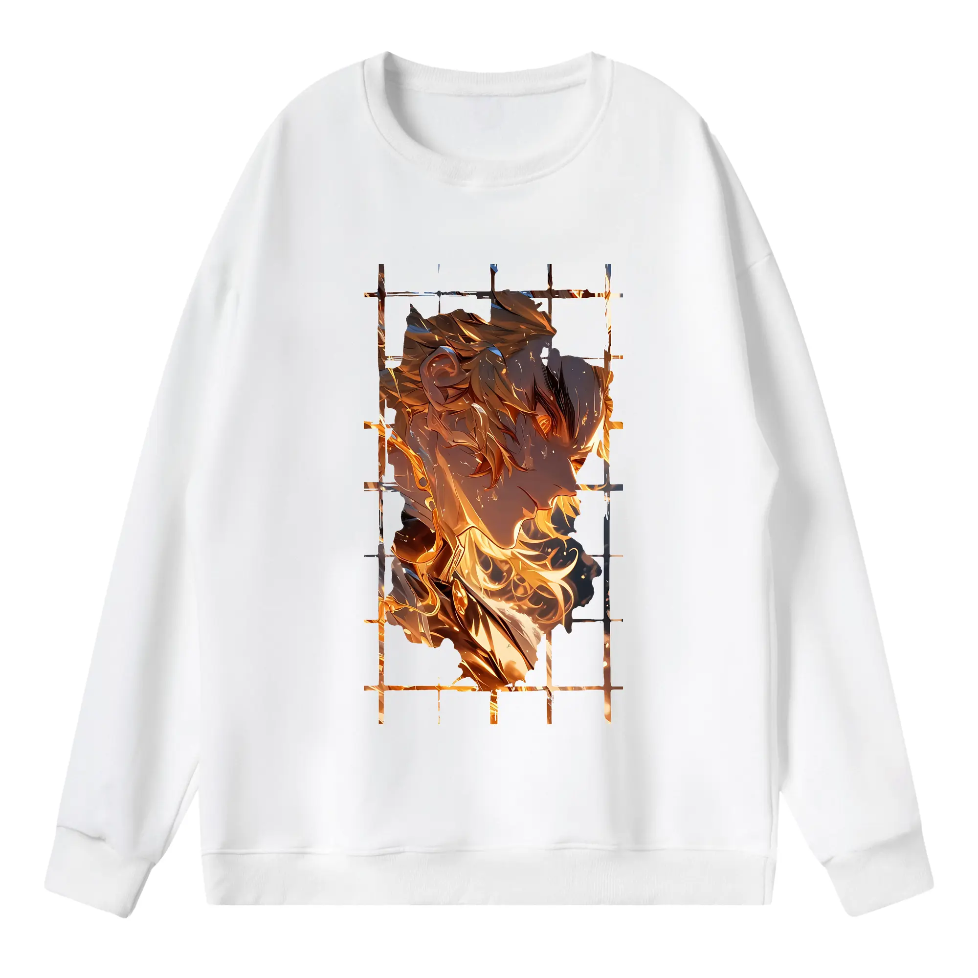 鬼滅の刃 グッズ,煉獄 杏寿郎 - 薄手 クルーネック スウェット 裏毛260g · ポリエステル 春秋向け カジュアル 男女兼用 · トレーナー デイリー スポーツ 散歩に最適