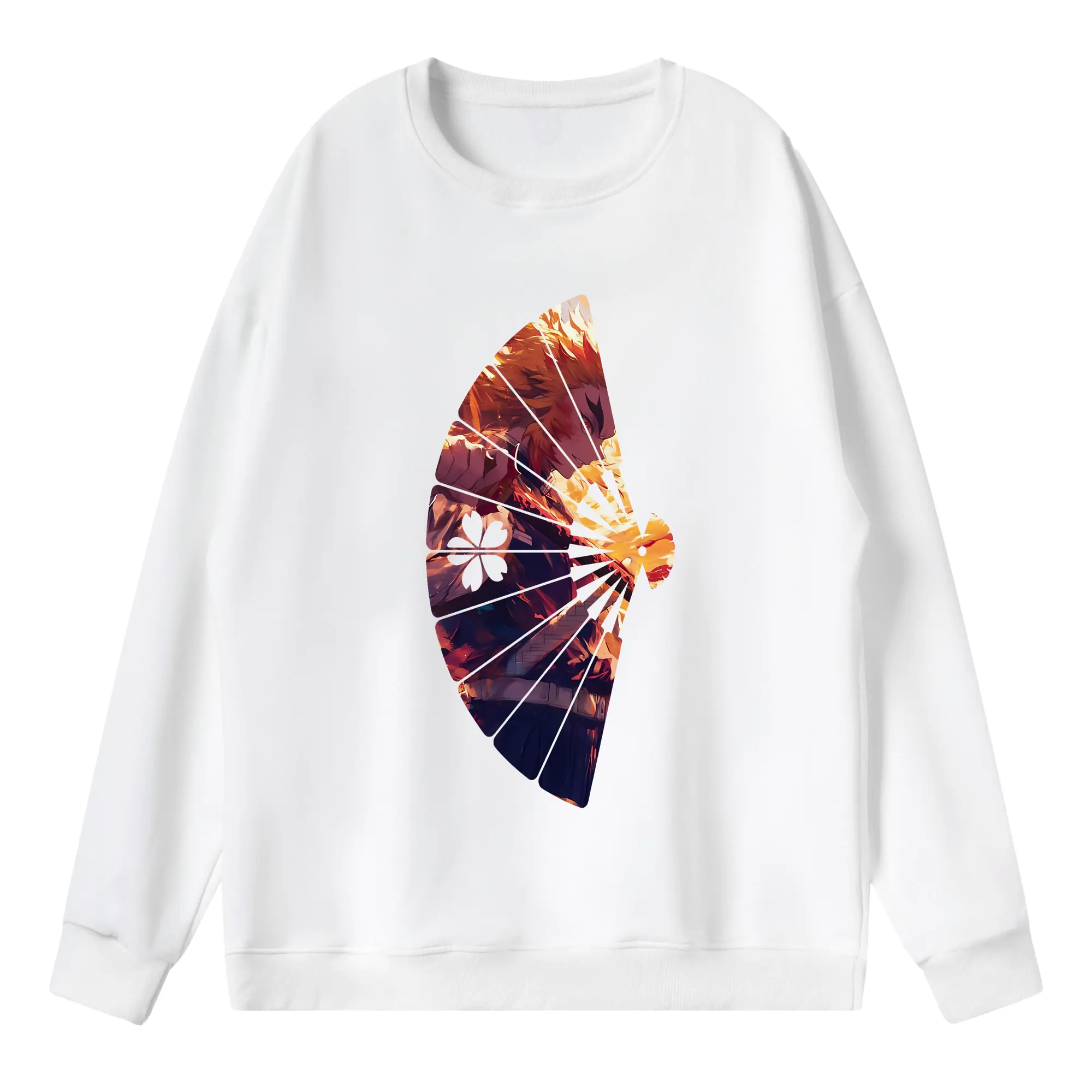 鬼滅の刃 グッズ,煉獄 杏寿郎 - 薄手 クルーネック スウェット 裏毛260g · ポリエステル 春秋向け カジュアル 男女兼用 · トレーナー デイリー スポーツ 散歩に最適