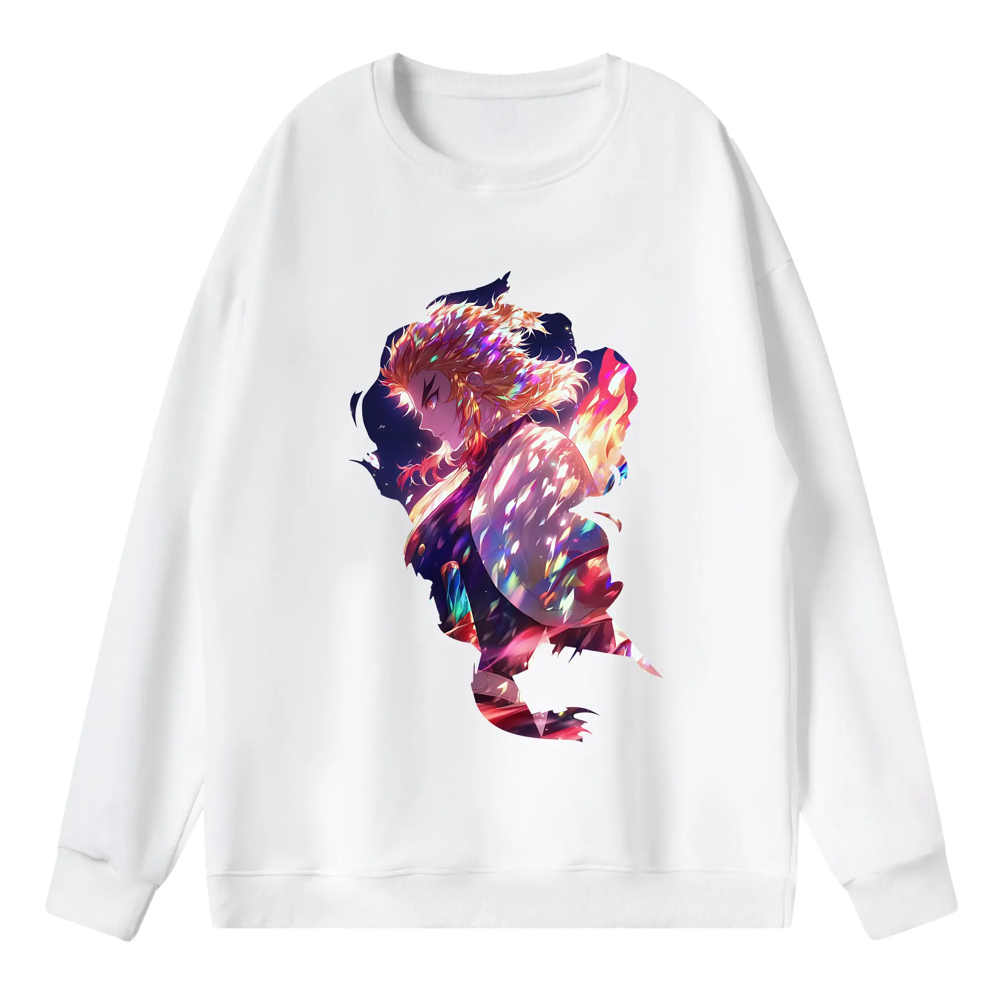 鬼滅の刃 グッズ,煉獄 杏寿郎 - 薄手 クルーネック スウェット 裏毛260g · ポリエステル 春秋向け カジュアル 男女兼用 · トレーナー デイリー スポーツ 散歩に最適