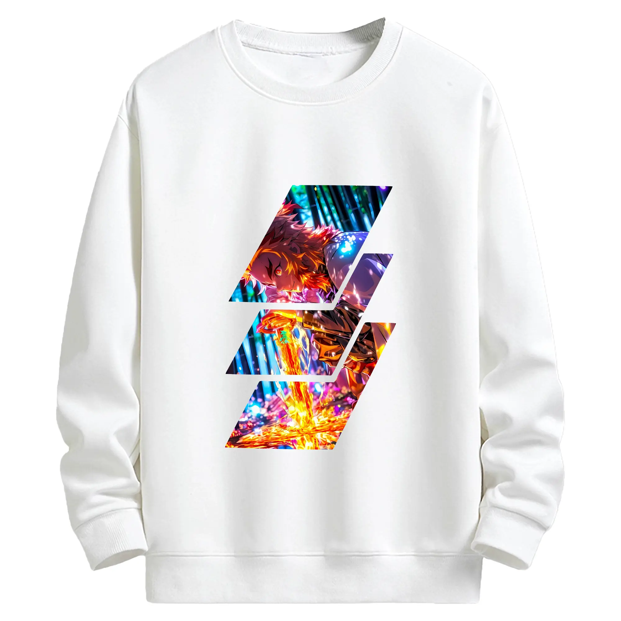 鬼滅の刃 グッズ,煉獄 杏寿郎 - キッズ クルーネックスウェットシャツ ・ フロントプリント ・ 綿80％ ポリエステル20％ ・ 快適 通学 スポーツ 日常使い お散歩用