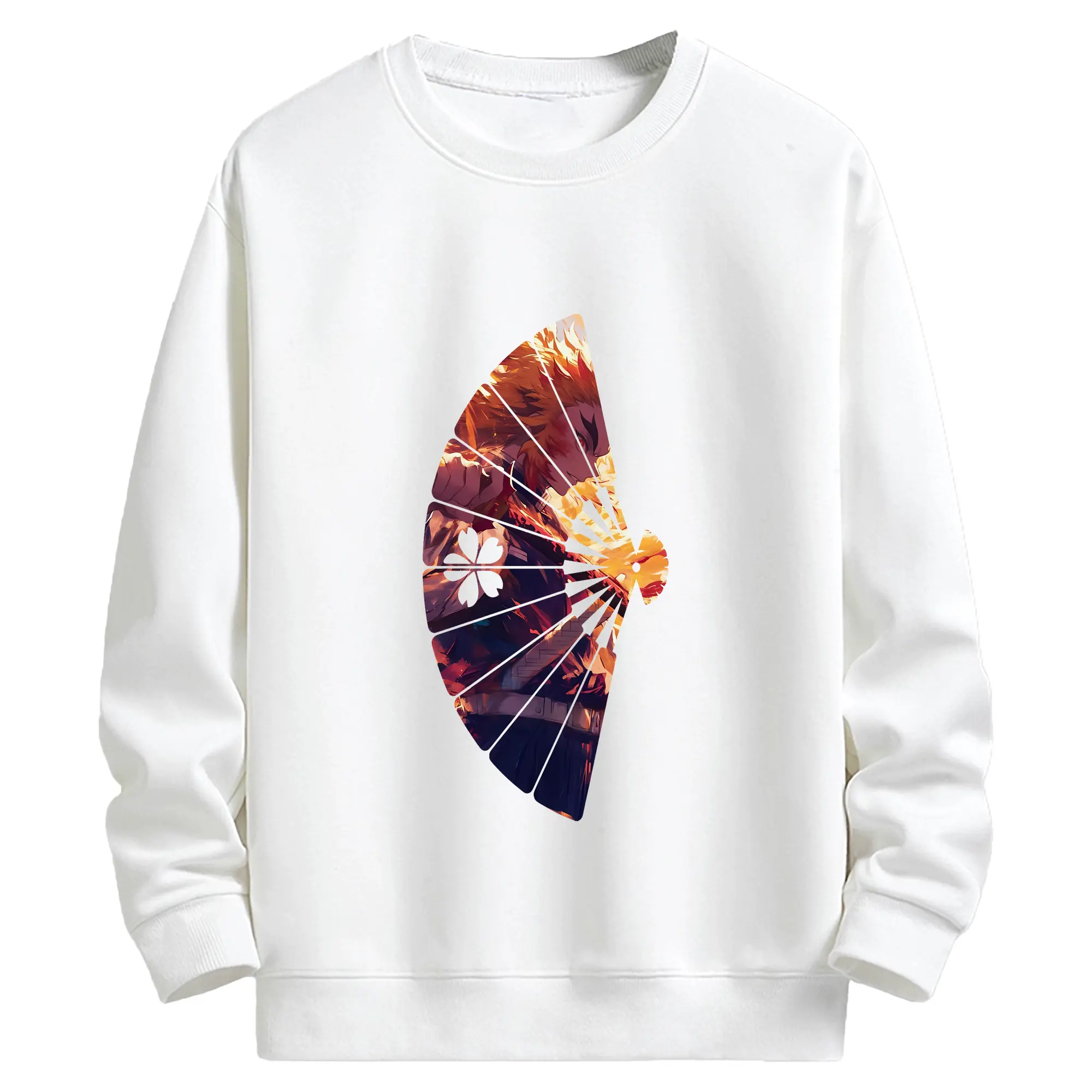 鬼滅の刃 グッズ,煉獄 杏寿郎 - キッズ クルーネックスウェットシャツ ・ フロントプリント ・ 綿80％ ポリエステル20％ ・ 快適 通学 スポーツ 日常使い お散歩用