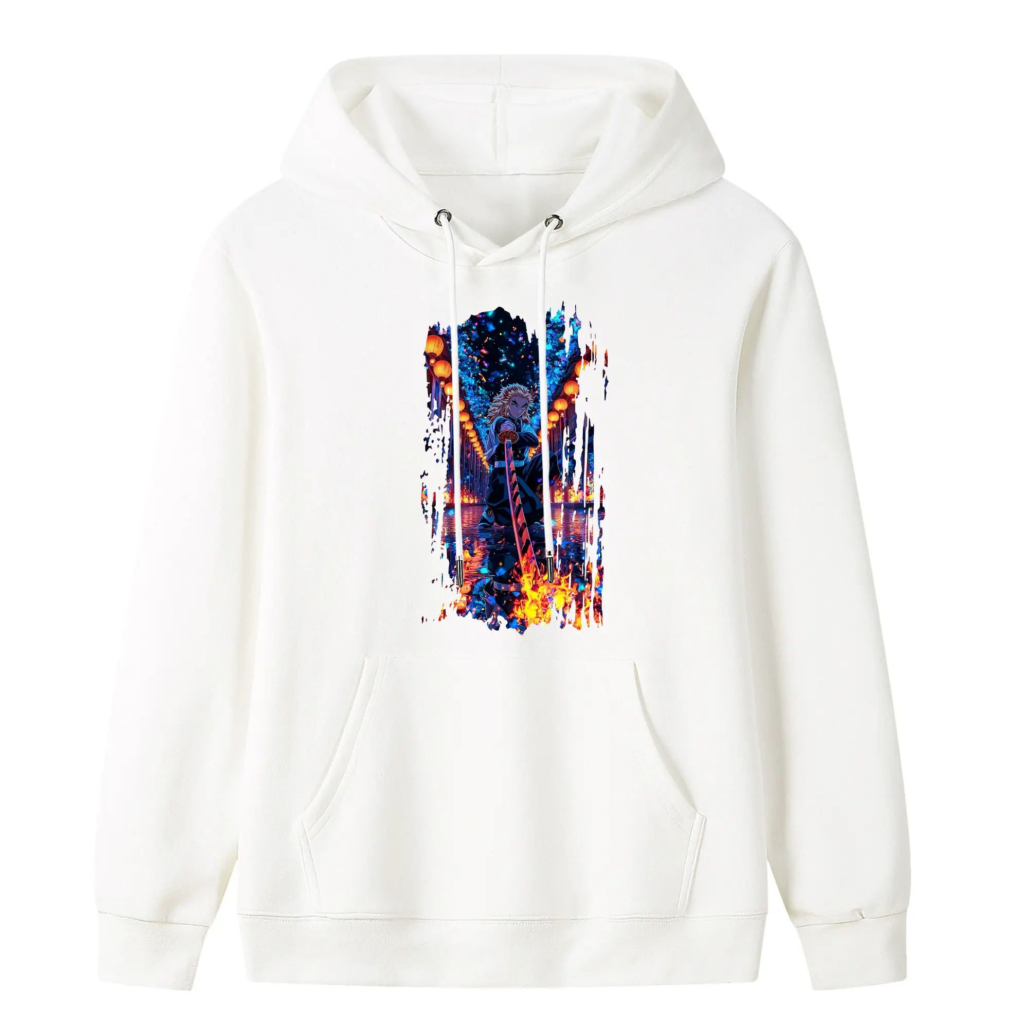 鬼滅の刃 グッズ,煉獄 杏寿郎 - キッズ フード付きパーカー ・ フロントプリント ・ ポリエステル100％ ・ 快適 通学 スポーツ 日常使い お散歩用