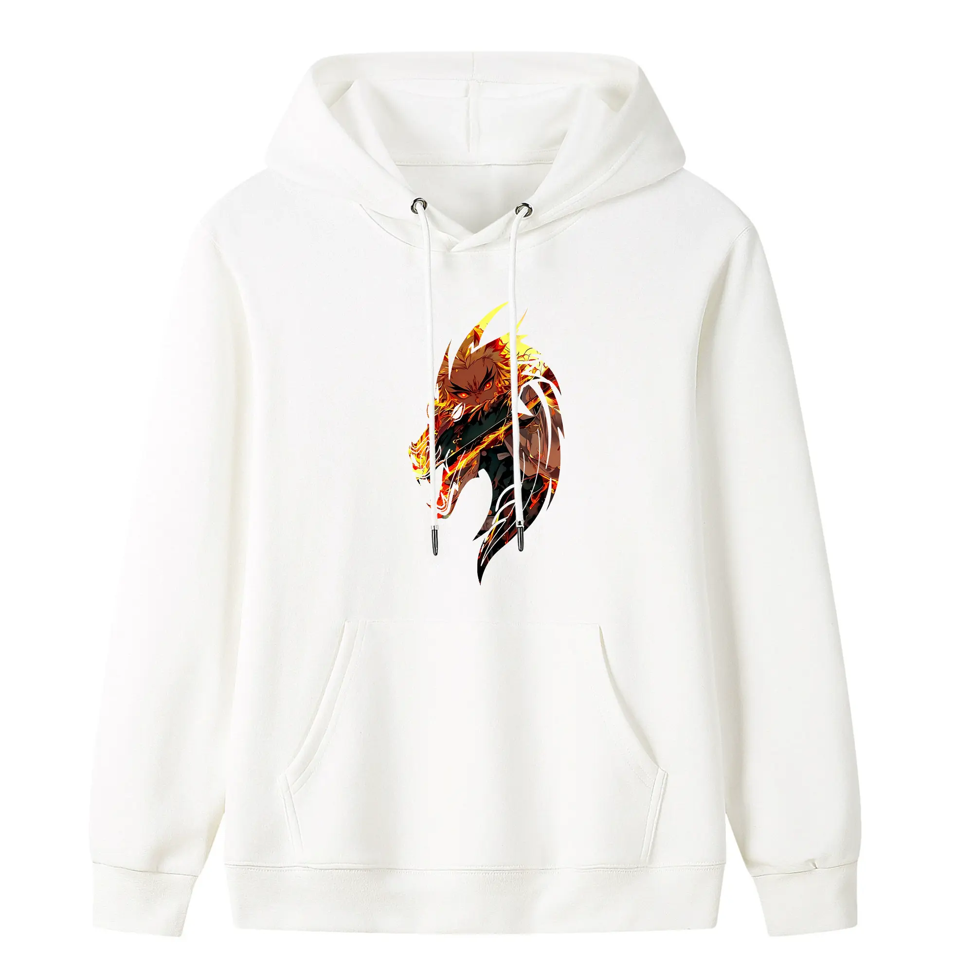 鬼滅の刃 グッズ,煉獄 杏寿郎 - キッズ フード付きパーカー ・ フロントプリント ・ ポリエステル100％ ・ 快適 通学 スポーツ 日常使い お散歩用