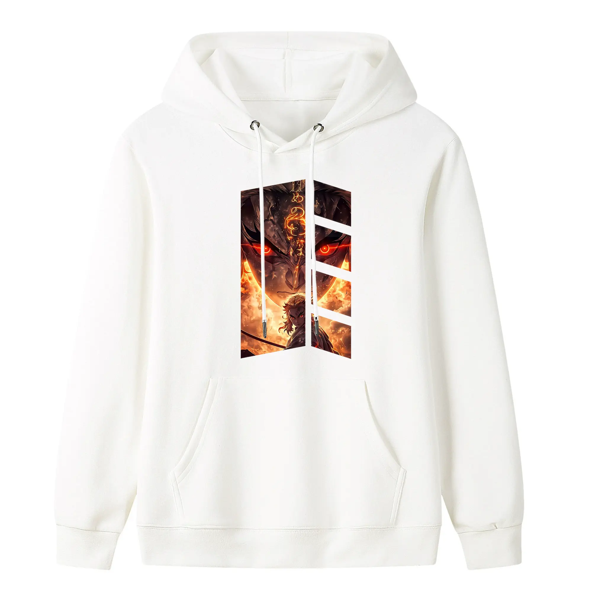 鬼滅の刃 グッズ,煉獄 杏寿郎 - キッズ フード付きパーカー ・ フロントプリント ・ ポリエステル100％ ・ 快適 通学 スポーツ 日常使い お散歩用