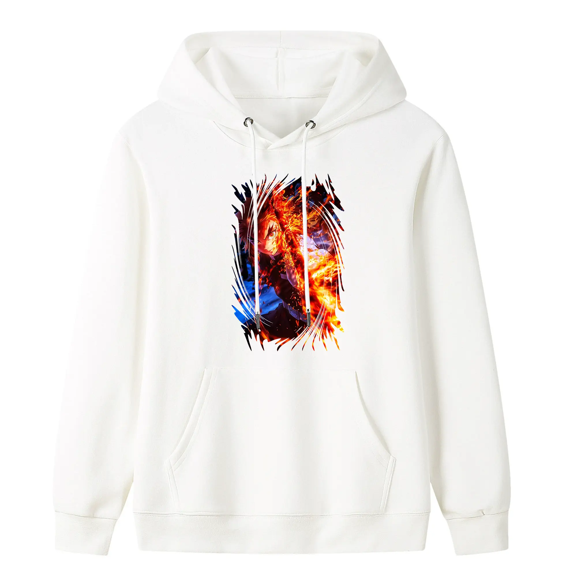 鬼滅の刃 グッズ,煉獄 杏寿郎 - キッズ フード付きパーカー ・ フロントプリント ・ ポリエステル100％ ・ 快適 通学 スポーツ 日常使い お散歩用