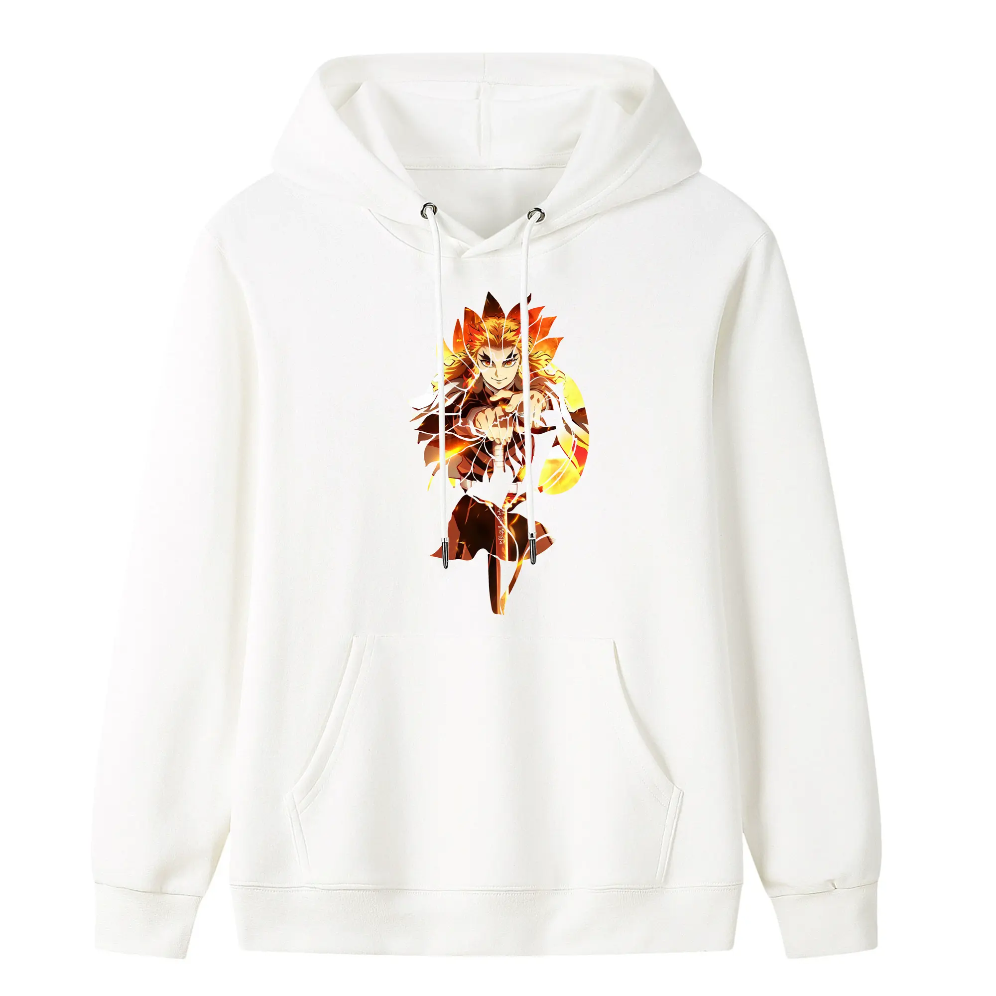 鬼滅の刃 グッズ,煉獄 杏寿郎 - キッズ フード付きパーカー ・ フロントプリント ・ ポリエステル100％ ・ 快適 通学 スポーツ 日常使い お散歩用