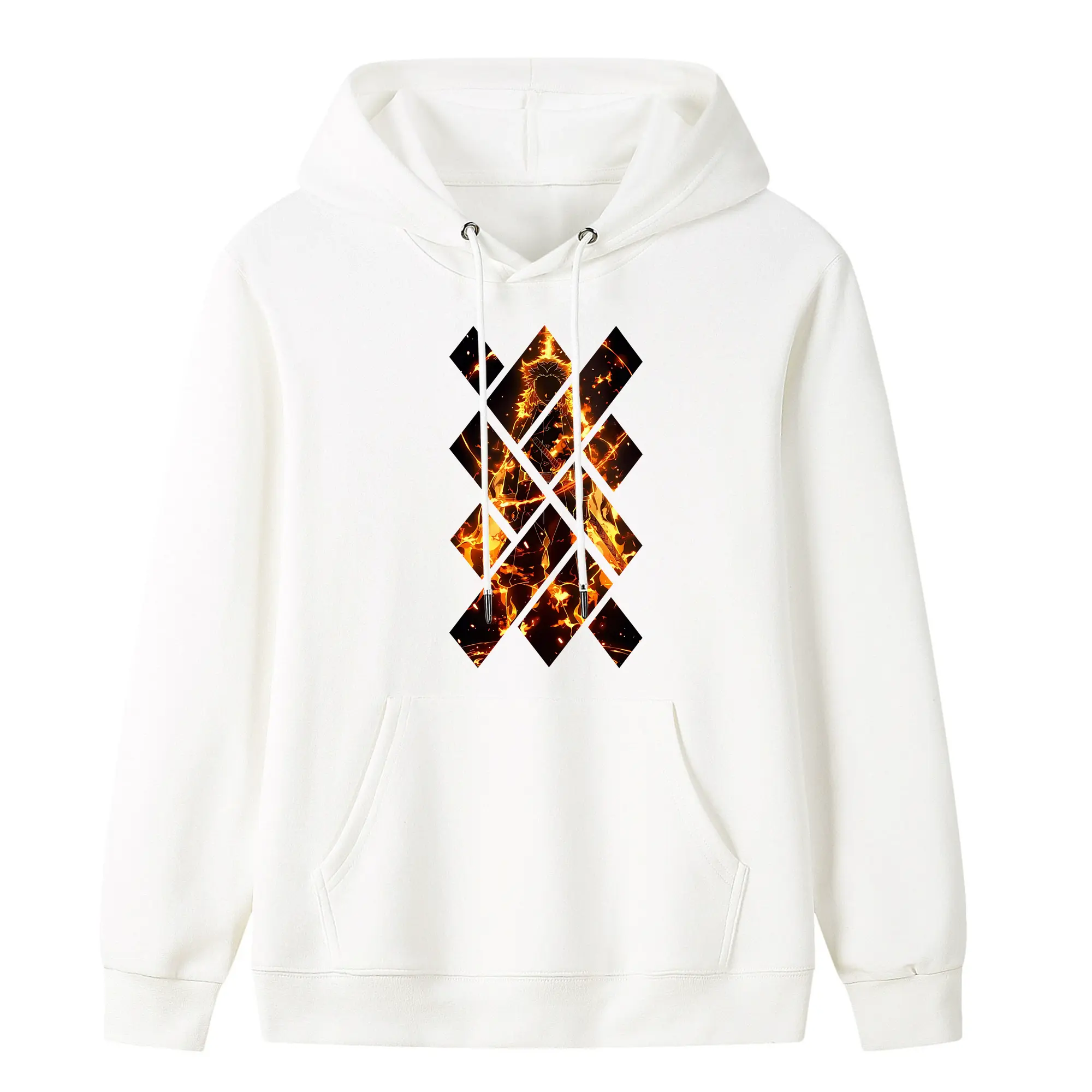 鬼滅の刃 グッズ,煉獄 杏寿郎 - キッズ フード付きパーカー ・ フロントプリント ・ ポリエステル100％ ・ 快適 通学 スポーツ 日常使い お散歩用