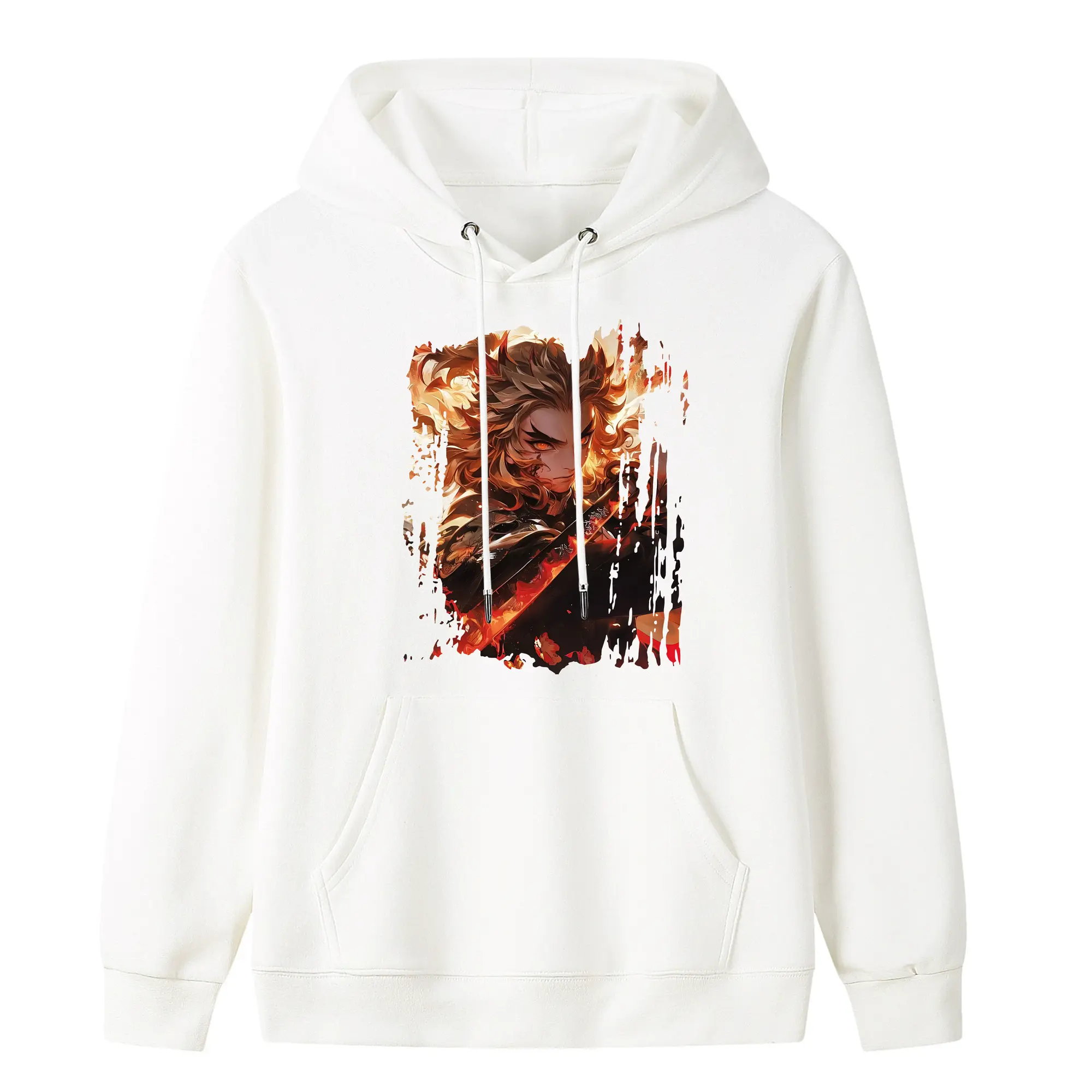 鬼滅の刃 グッズ,煉獄 杏寿郎 - キッズ フード付きパーカー ・ フロントプリント ・ ポリエステル100％ ・ 快適 通学 スポーツ 日常使い お散歩用