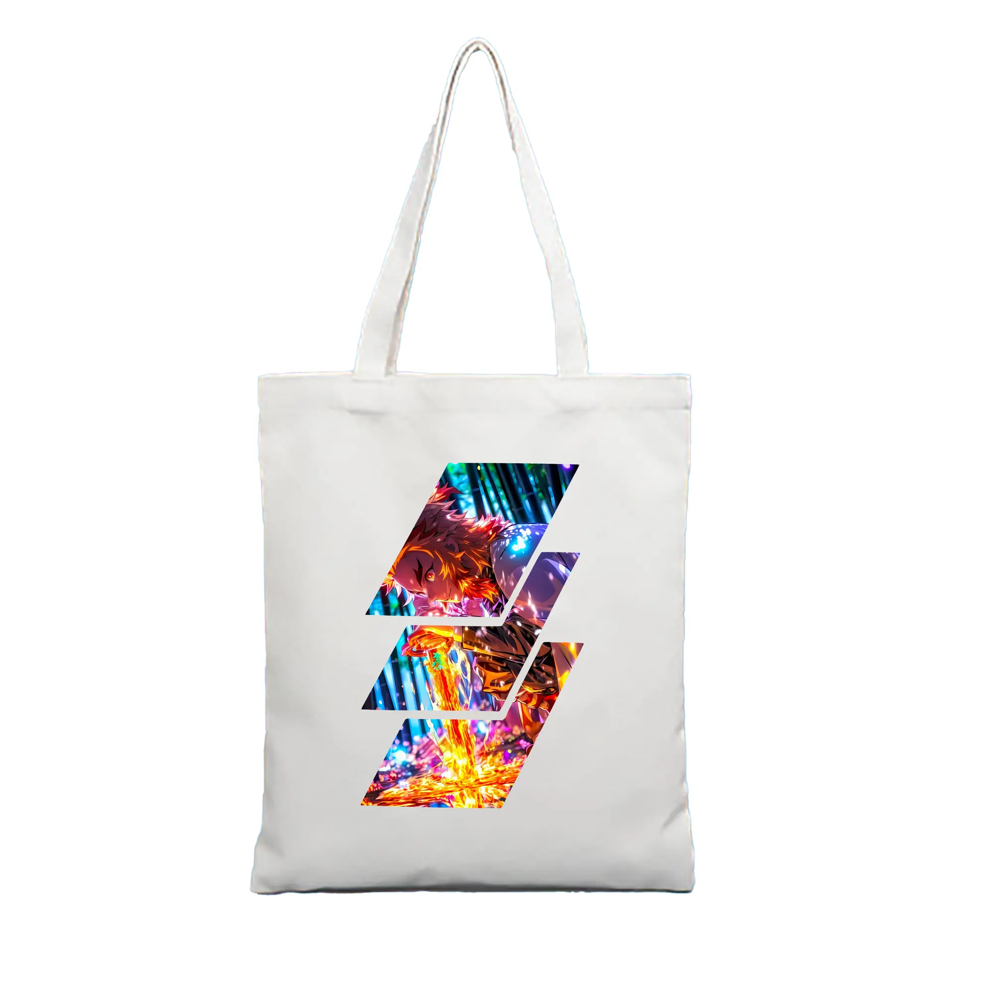 鬼滅の刃 グッズ,煉獄 杏寿郎 - 縦型キャンバス手提げバッグ（トートバッグ） ・ キャンバス素材 ・ ショッピング用 ・ 軽量 丈夫 お手入れ簡単