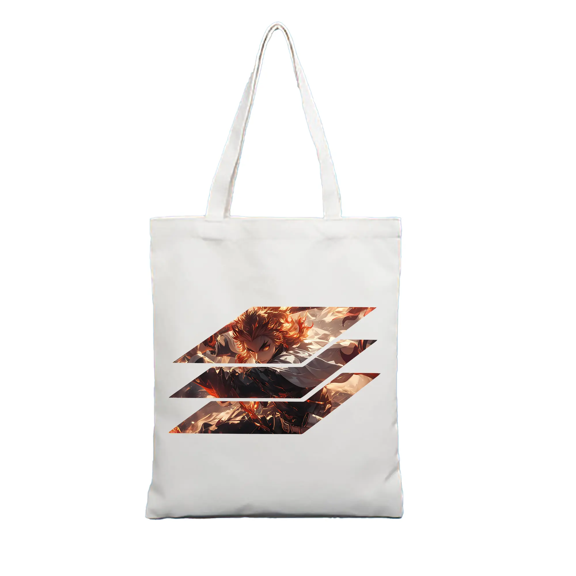鬼滅の刃 グッズ,煉獄 杏寿郎 - 縦型キャンバス手提げバッグ（トートバッグ） ・ キャンバス素材 ・ ショッピング用 ・ 軽量 丈夫 お手入れ簡単