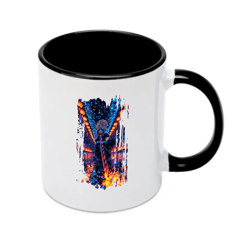 鬼滅の刃 グッズ,煉獄 杏寿郎 - カラフルマグカップ ・ 陶器 ・ 熱転写プリント ・ 鮮やかデザイン ・ 耐久性 高品質 ・ コーヒー お茶 ギフト用