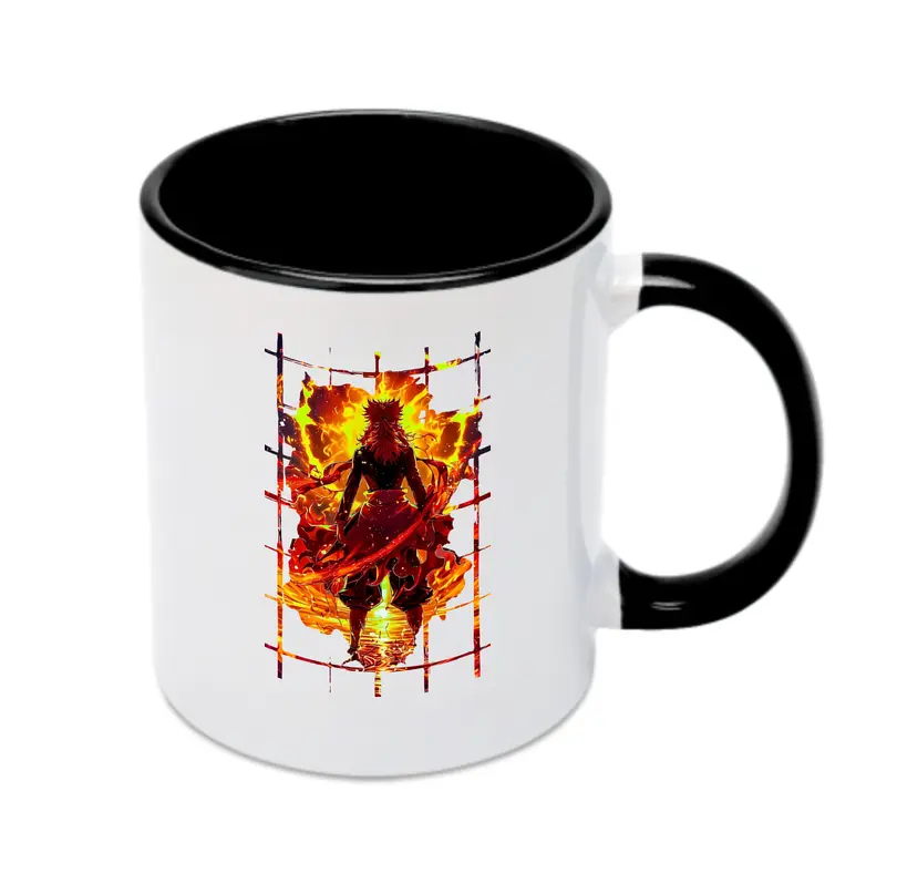 鬼滅の刃 グッズ,煉獄 杏寿郎 - カラフルマグカップ ・ 陶器 ・ 熱転写プリント ・ 鮮やかデザイン ・ 耐久性 高品質 ・ コーヒー お茶 ギフト用