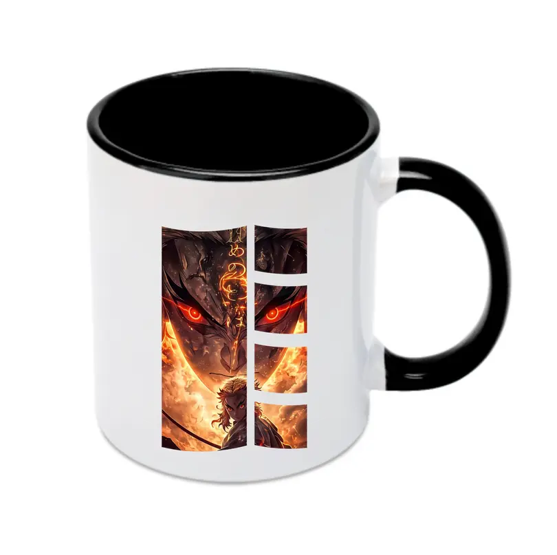 鬼滅の刃 グッズ,煉獄 杏寿郎 - カラフルマグカップ ・ 陶器 ・ 熱転写プリント ・ 鮮やかデザイン ・ 耐久性 高品質 ・ コーヒー お茶 ギフト用