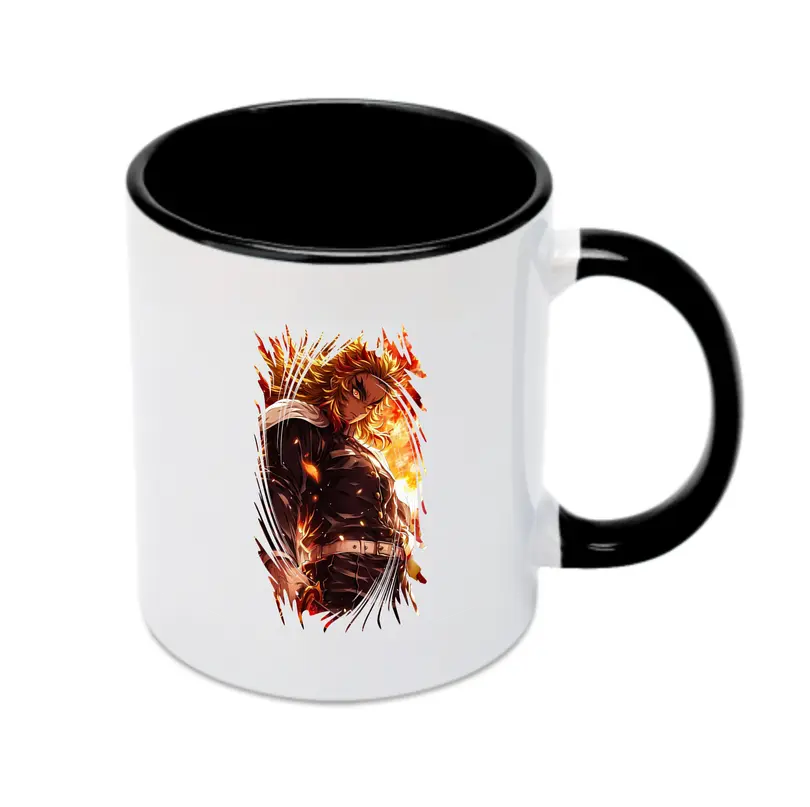 鬼滅の刃 グッズ,煉獄 杏寿郎 - カラフルマグカップ ・ 陶器 ・ 熱転写プリント ・ 鮮やかデザイン ・ 耐久性 高品質 ・ コーヒー お茶 ギフト用