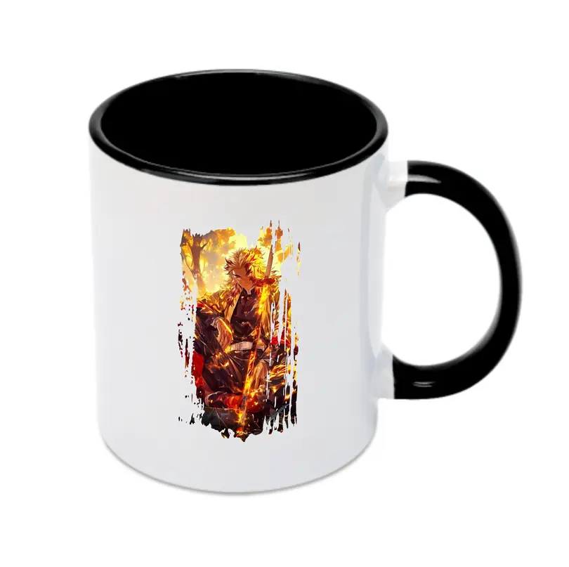 鬼滅の刃 グッズ,煉獄 杏寿郎 - カラフルマグカップ ・ 陶器 ・ 熱転写プリント ・ 鮮やかデザイン ・ 耐久性 高品質 ・ コーヒー お茶 ギフト用