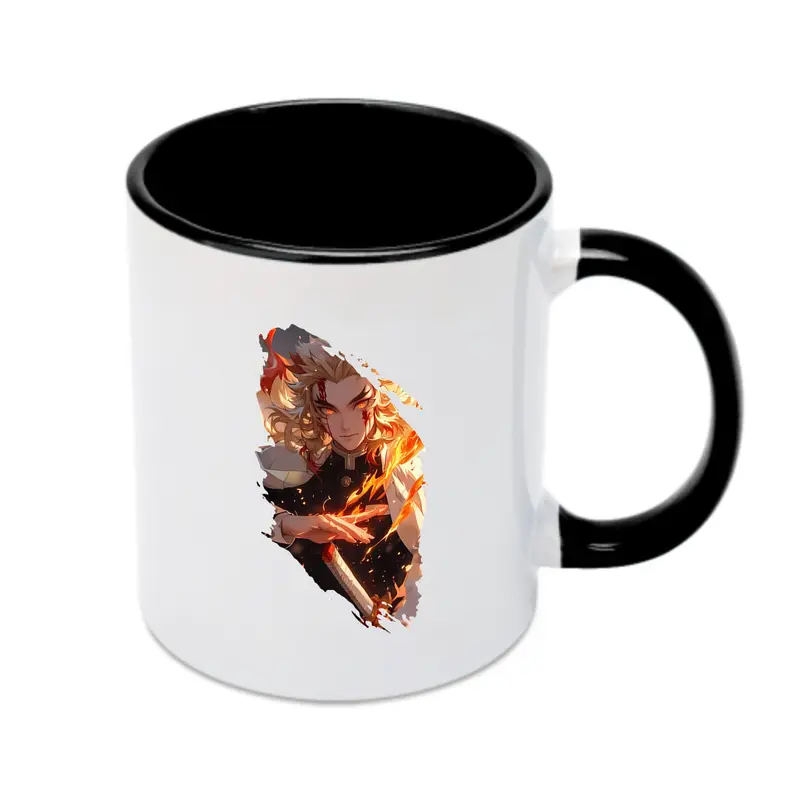 鬼滅の刃 グッズ,煉獄 杏寿郎 - カラフルマグカップ ・ 陶器 ・ 熱転写プリント ・ 鮮やかデザイン ・ 耐久性 高品質 ・ コーヒー お茶 ギフト用
