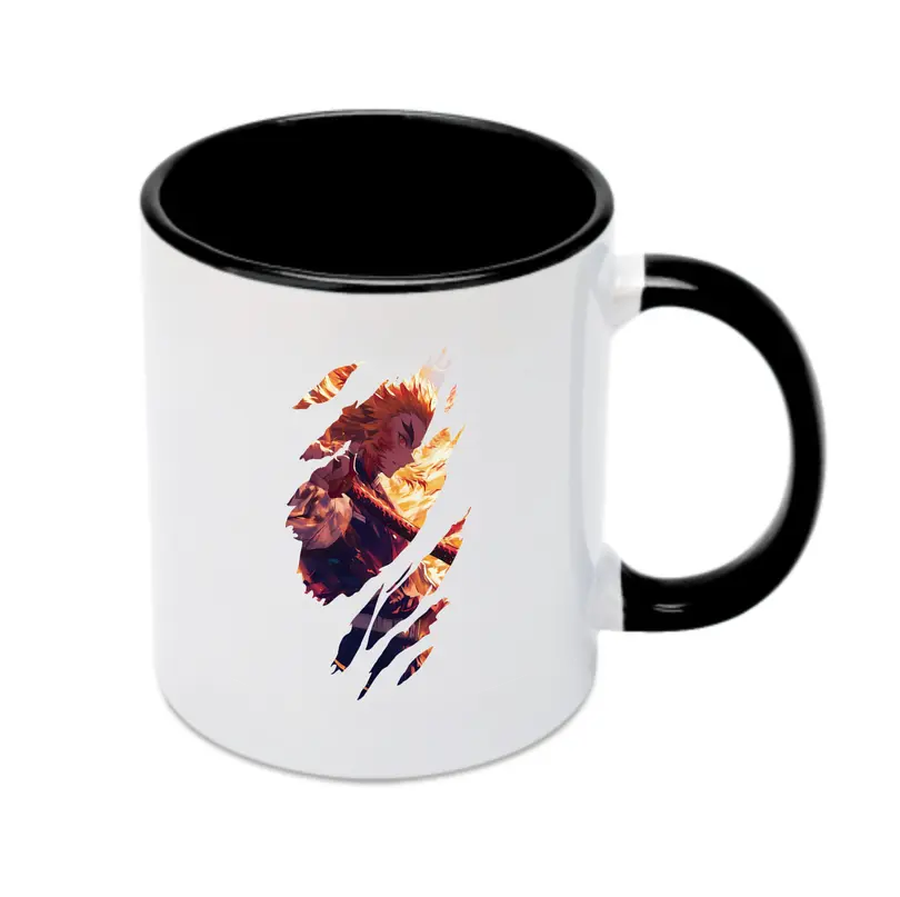 鬼滅の刃 グッズ,煉獄 杏寿郎 - カラフルマグカップ ・ 陶器 ・ 熱転写プリント ・ 鮮やかデザイン ・ 耐久性 高品質 ・ コーヒー お茶 ギフト用