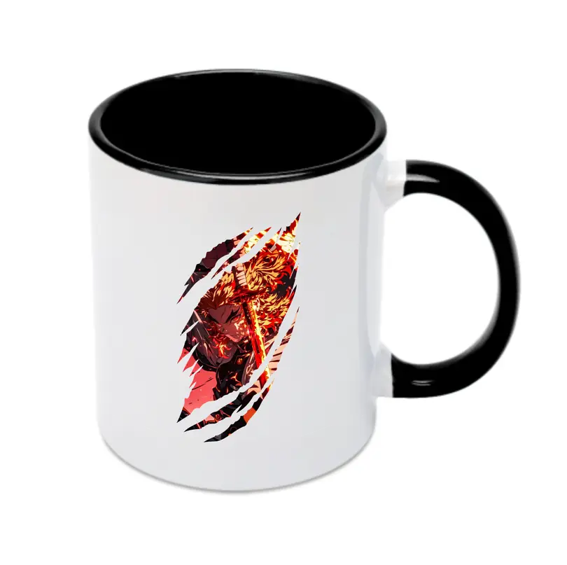 鬼滅の刃 グッズ,煉獄 杏寿郎 - カラフルマグカップ ・ 陶器 ・ 熱転写プリント ・ 鮮やかデザイン ・ 耐久性 高品質 ・ コーヒー お茶 ギフト用
