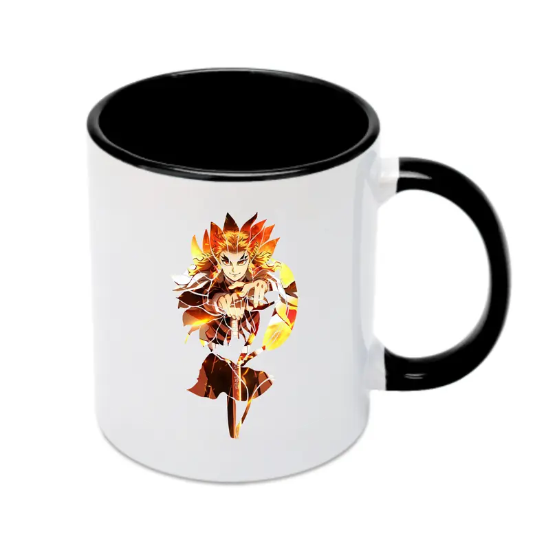 鬼滅の刃 グッズ,煉獄 杏寿郎 - カラフルマグカップ ・ 陶器 ・ 熱転写プリント ・ 鮮やかデザイン ・ 耐久性 高品質 ・ コーヒー お茶 ギフト用