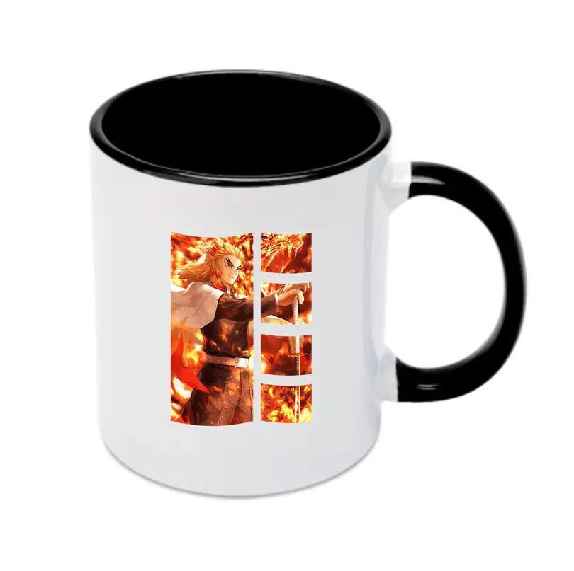 鬼滅の刃 グッズ,煉獄 杏寿郎 - カラフルマグカップ ・ 陶器 ・ 熱転写プリント ・ 鮮やかデザイン ・ 耐久性 高品質 ・ コーヒー お茶 ギフト用