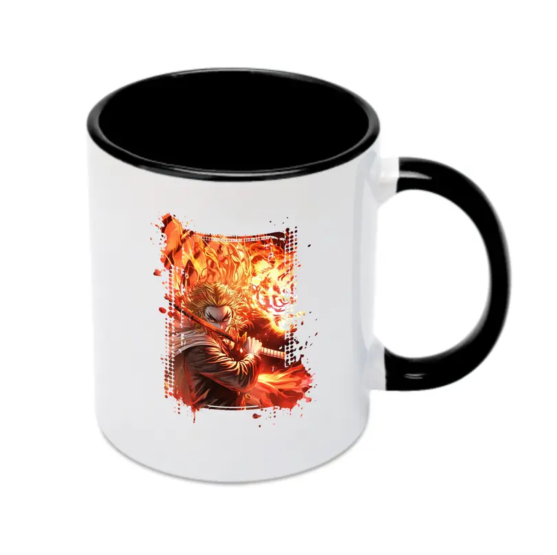鬼滅の刃 グッズ,煉獄 杏寿郎 - カラフルマグカップ ・ 陶器 ・ 熱転写プリント ・ 鮮やかデザイン ・ 耐久性 高品質 ・ コーヒー お茶 ギフト用