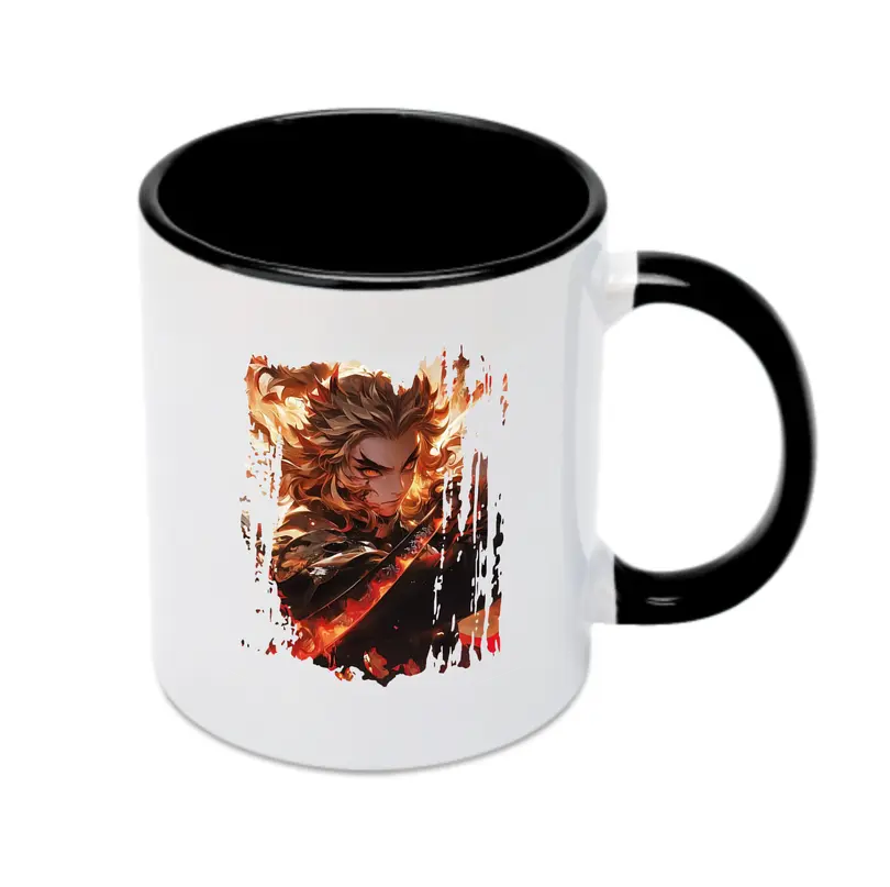 鬼滅の刃 グッズ,煉獄 杏寿郎 - カラフルマグカップ ・ 陶器 ・ 熱転写プリント ・ 鮮やかデザイン ・ 耐久性 高品質 ・ コーヒー お茶 ギフト用