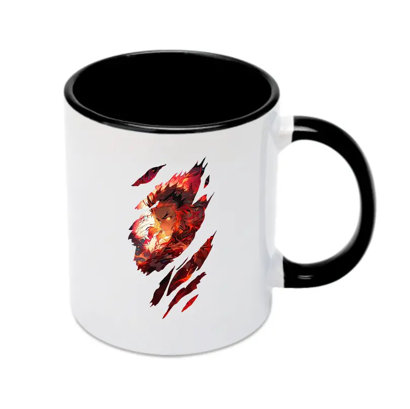 鬼滅の刃 グッズ,煉獄 杏寿郎 - カラフルマグカップ ・ 陶器 ・ 熱転写プリント ・ 鮮やかデザイン ・ 耐久性 高品質 ・ コーヒー お茶 ギフト用