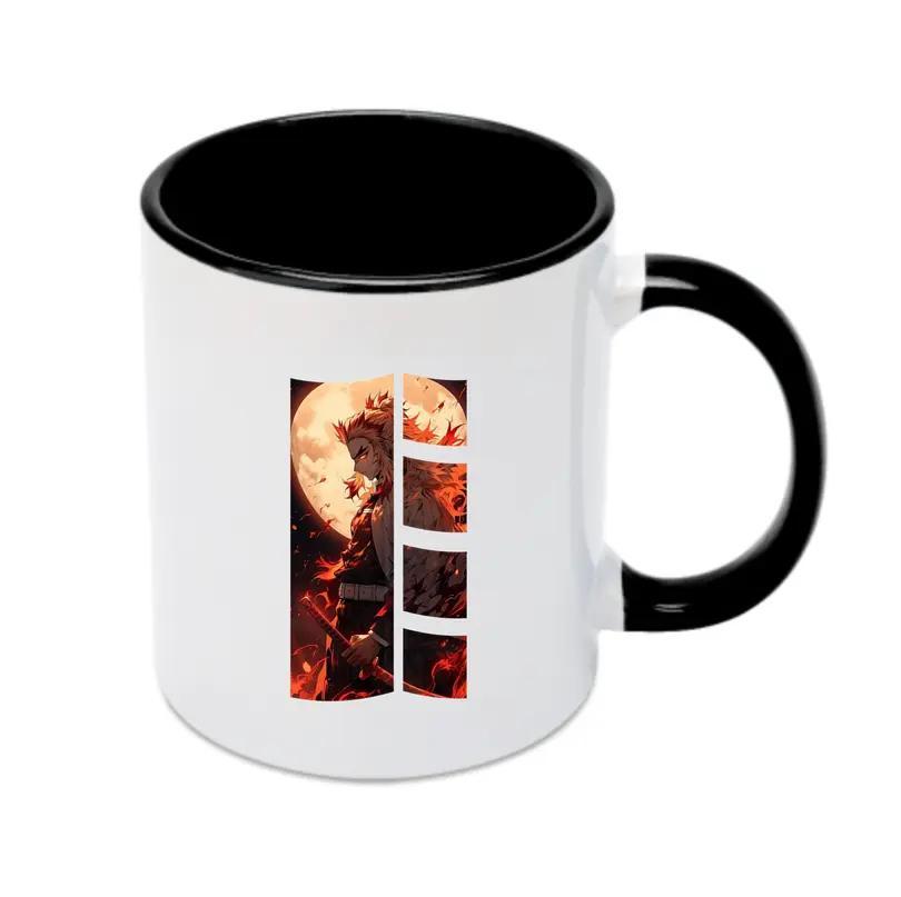 鬼滅の刃 グッズ,煉獄 杏寿郎 - カラフルマグカップ ・ 陶器 ・ 熱転写プリント ・ 鮮やかデザイン ・ 耐久性 高品質 ・ コーヒー お茶 ギフト用
