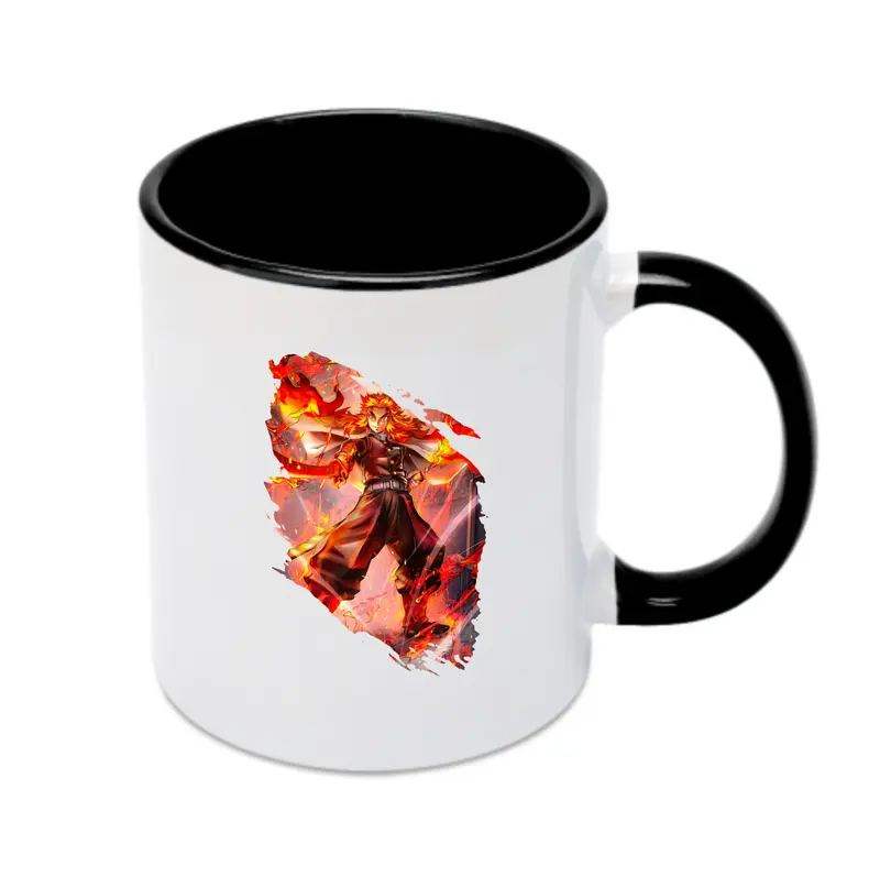 鬼滅の刃 グッズ,煉獄 杏寿郎 - カラフルマグカップ ・ 陶器 ・ 熱転写プリント ・ 鮮やかデザイン ・ 耐久性 高品質 ・ コーヒー お茶 ギフト用