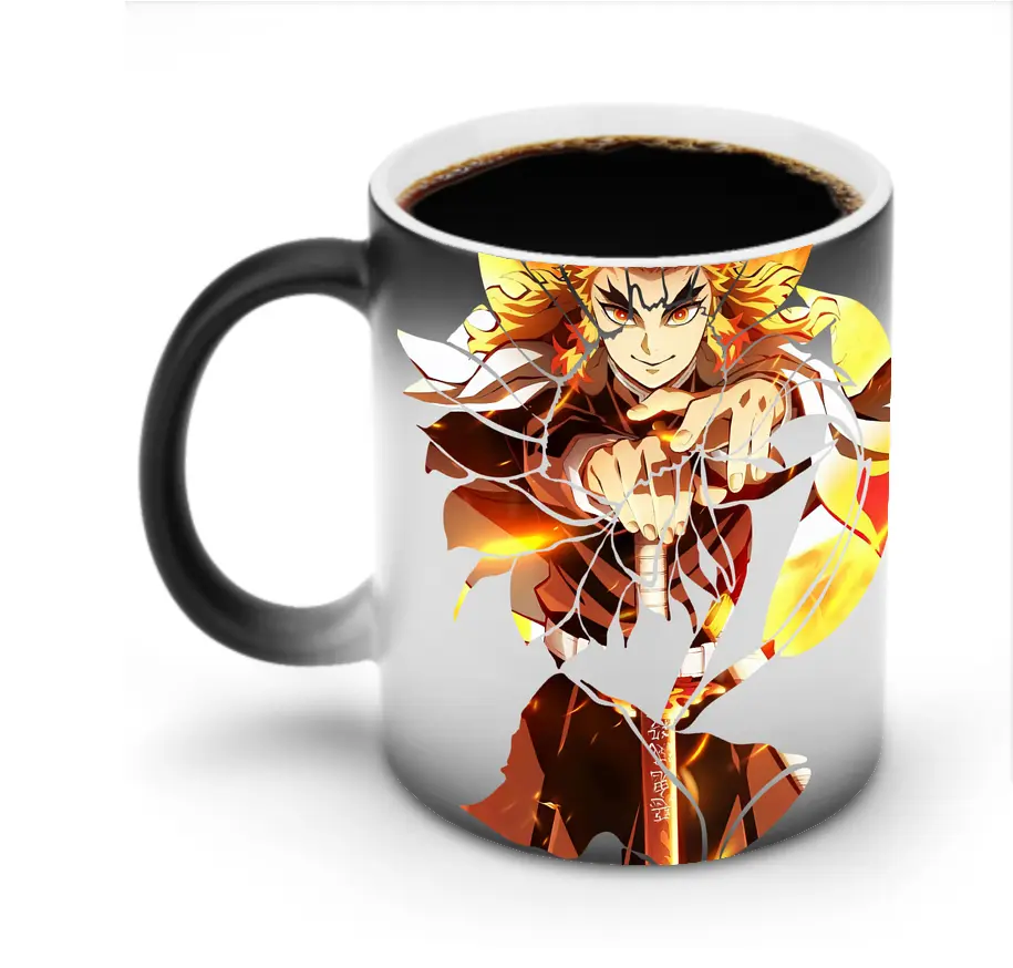 鬼滅の刃 グッズ,煉獄 杏寿郎 - 変色マグカップ ・ セラミック ・ 熱転写プリント ・ 耐久性 高品質 ・ ギフト・自宅用 コーヒー お茶