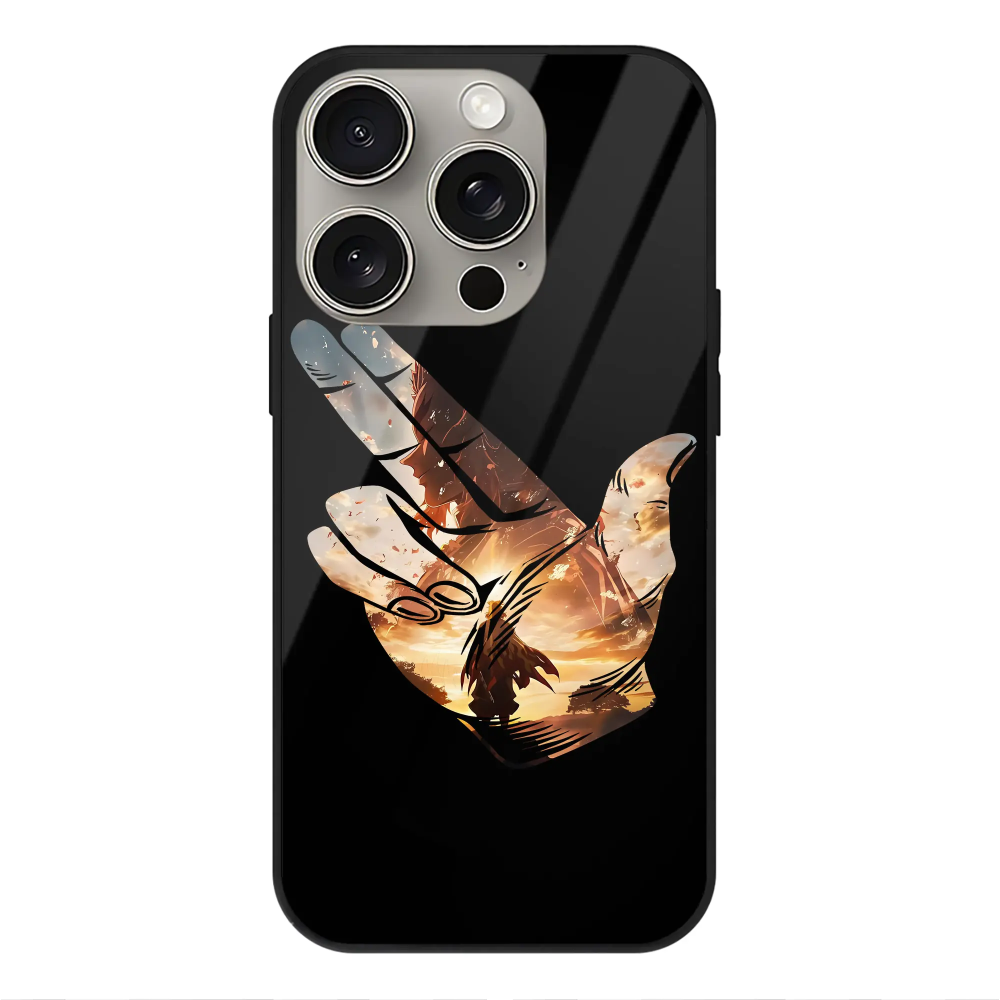 鬼滅の刃 グッズ,煉獄 杏寿郎 - IPhone15Pro対応 ・ スマホケース ・ 背面ガラス ・ TPU+強化ガラス ・ 耐衝撃 ・ 黄変防止 ・ ワイヤレス充電対応 ・ 3D立体ボタン