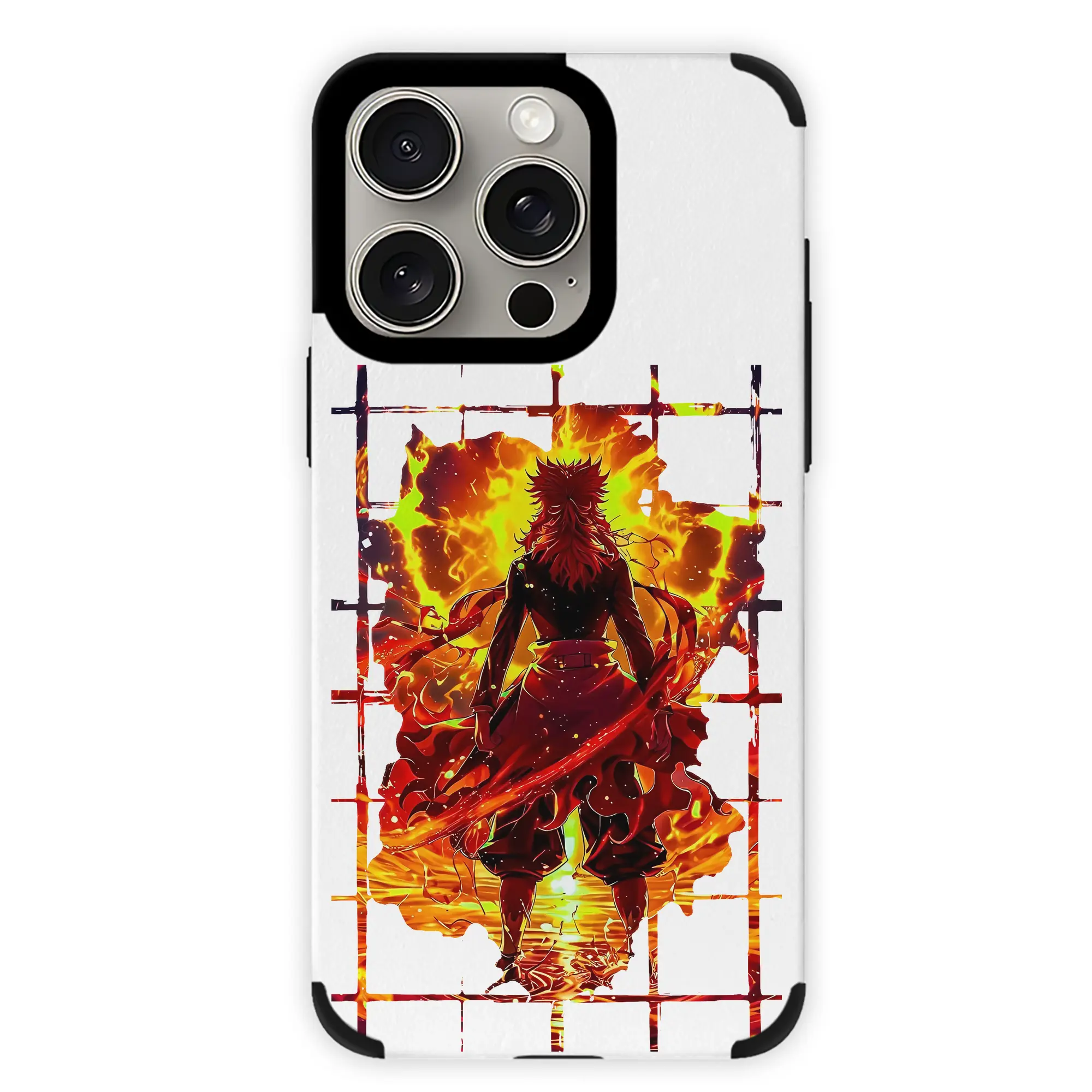 鬼滅の刃 グッズ,煉獄 杏寿郎 - IPhone15ProMax対応 ・ PUレザースマホケース ・ 耐衝撃 ・ 黄変防止 ・ 360度全面保護 ・ 柔らか手触り ・ 3D立体ボタン