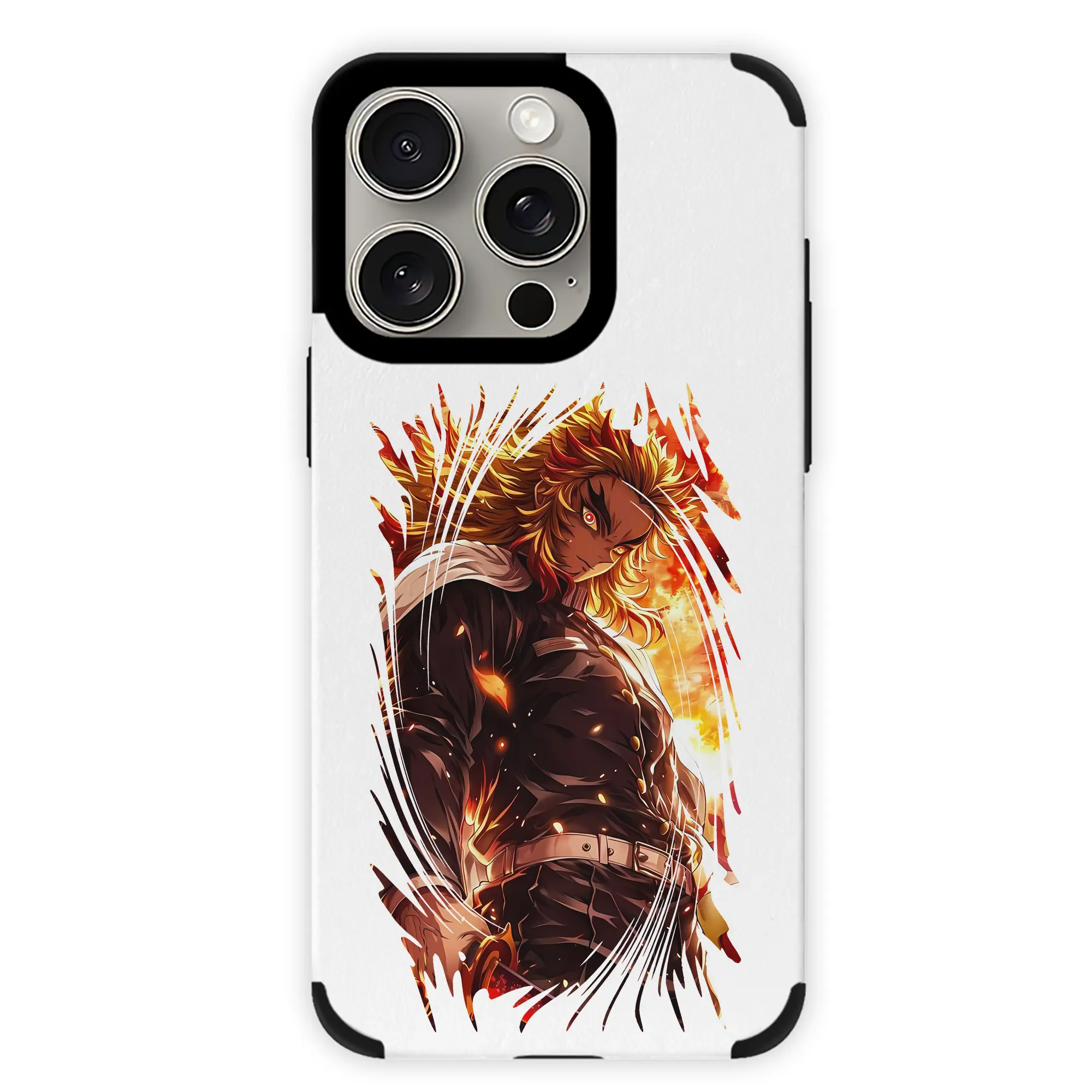 鬼滅の刃 グッズ,煉獄 杏寿郎 - IPhone15ProMax対応 ・ PUレザースマホケース ・ 耐衝撃 ・ 黄変防止 ・ 360度全面保護 ・ 柔らか手触り ・ 3D立体ボタン