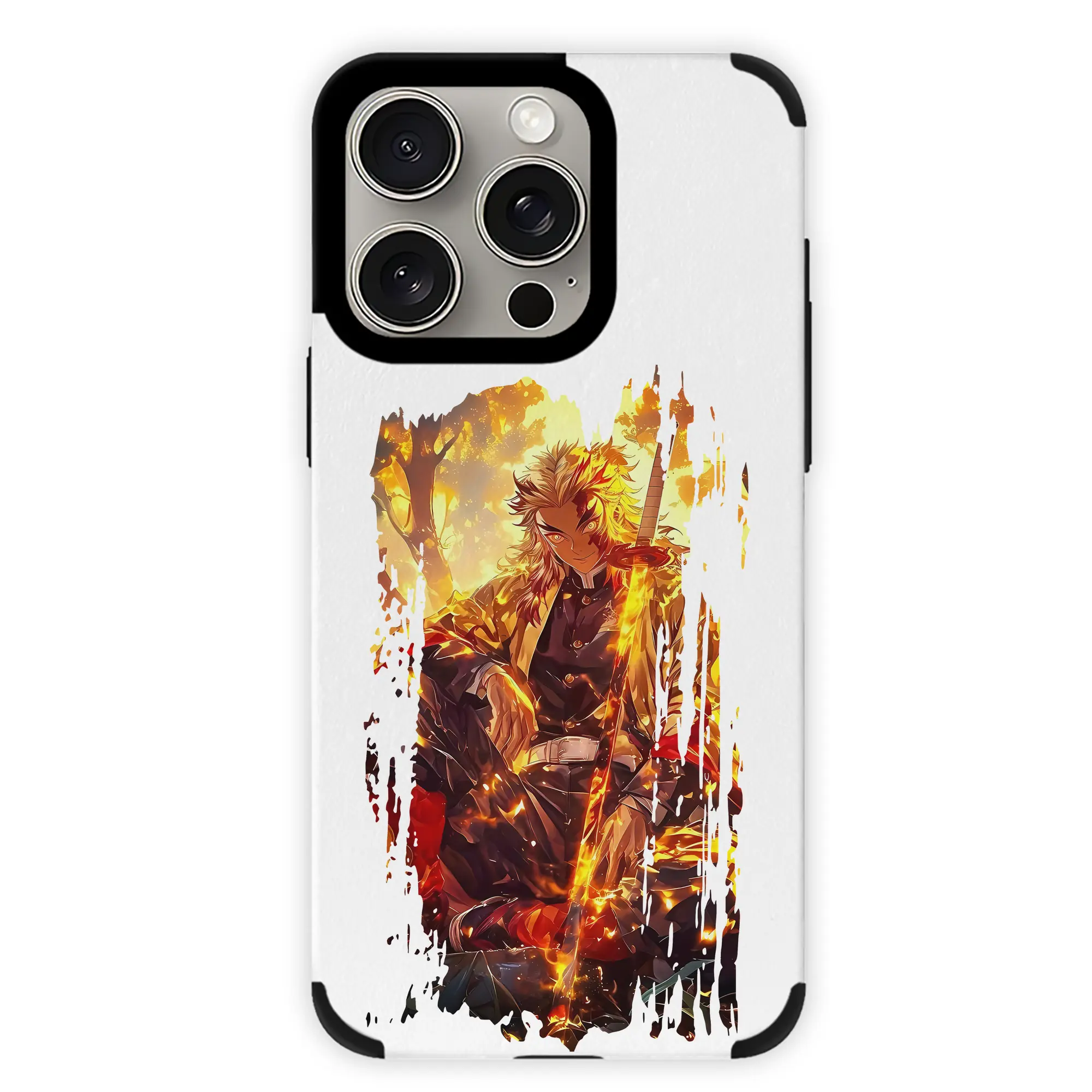 鬼滅の刃 グッズ,煉獄 杏寿郎 - IPhone15ProMax対応 ・ PUレザースマホケース ・ 耐衝撃 ・ 黄変防止 ・ 360度全面保護 ・ 柔らか手触り ・ 3D立体ボタン