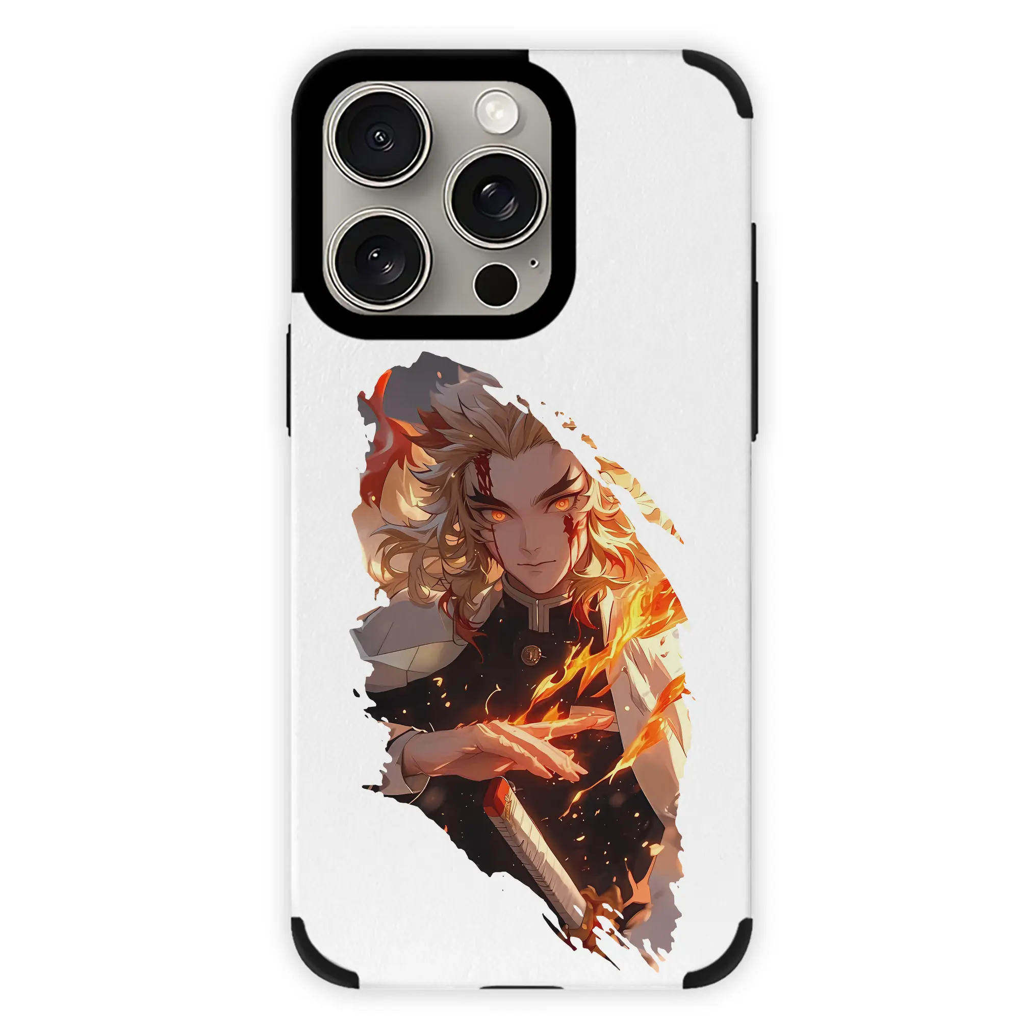 鬼滅の刃 グッズ,煉獄 杏寿郎 - IPhone15ProMax対応 ・ PUレザースマホケース ・ 耐衝撃 ・ 黄変防止 ・ 360度全面保護 ・ 柔らか手触り ・ 3D立体ボタン