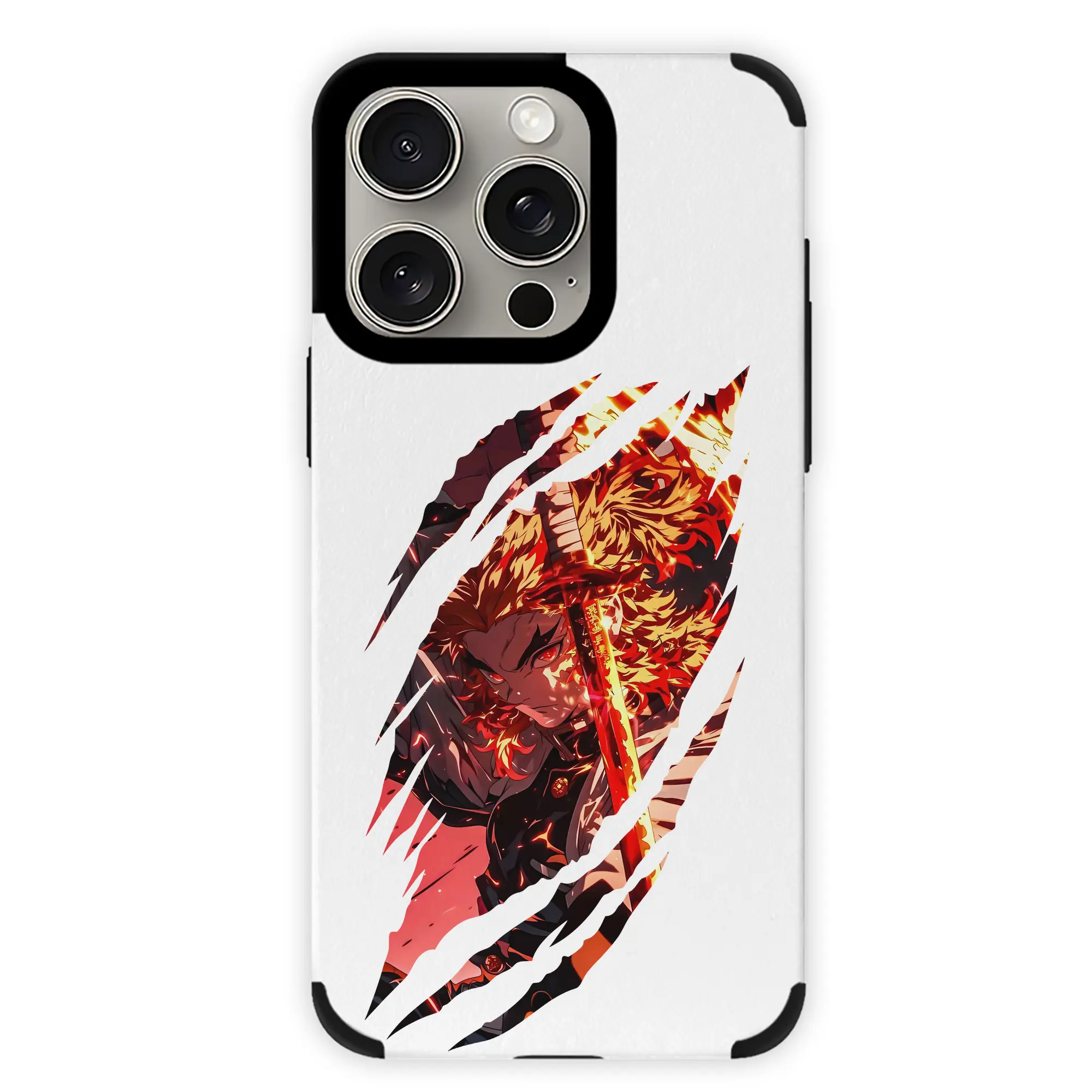 鬼滅の刃 グッズ,煉獄 杏寿郎 - IPhone15ProMax対応 ・ PUレザースマホケース ・ 耐衝撃 ・ 黄変防止 ・ 360度全面保護 ・ 柔らか手触り ・ 3D立体ボタン